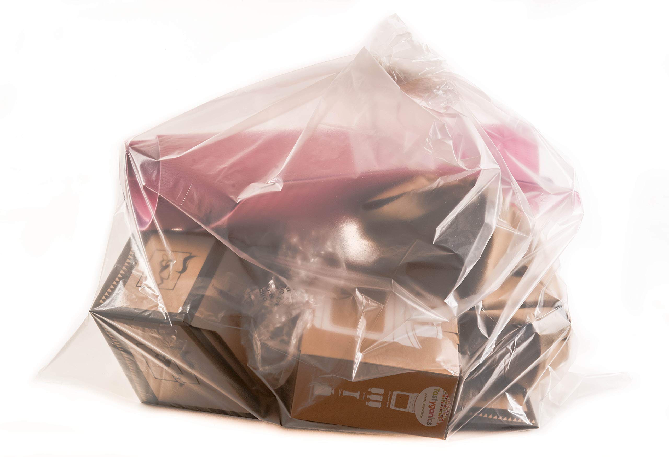 (20 Pack) 35x55 Inch Heavy Duty Clear Trash Bags - Extra Large Yard Waste Bags for Leaves, Lawn Debris, Construction & Industrial Use | Perfect for Recycling, Home Cleanup & Outdoor Projects