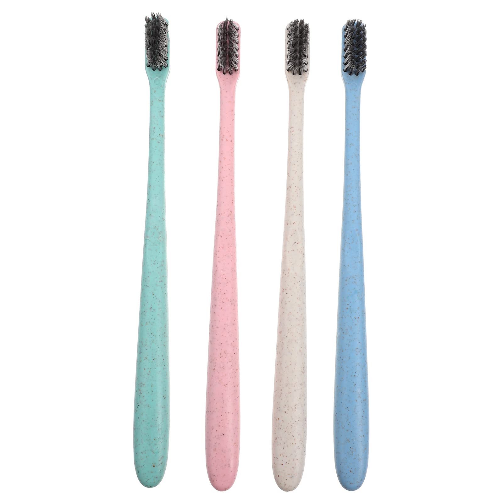 DOITOOL 12-Pack Eco-Friendly Wheat Straw Toothbrushes - BPA-Free, Soft Bristles for Gentle Cleaning - Perfect for Travel, Camping & Daily Oral Care