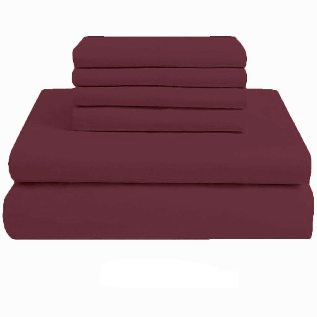 Luxury 6-Piece King Size Bed Sheet Set - 600 Thread Count Egyptian Cotton, Hotel Quality (1 Flat Sheet, 1 Fitted Sheet with 10
