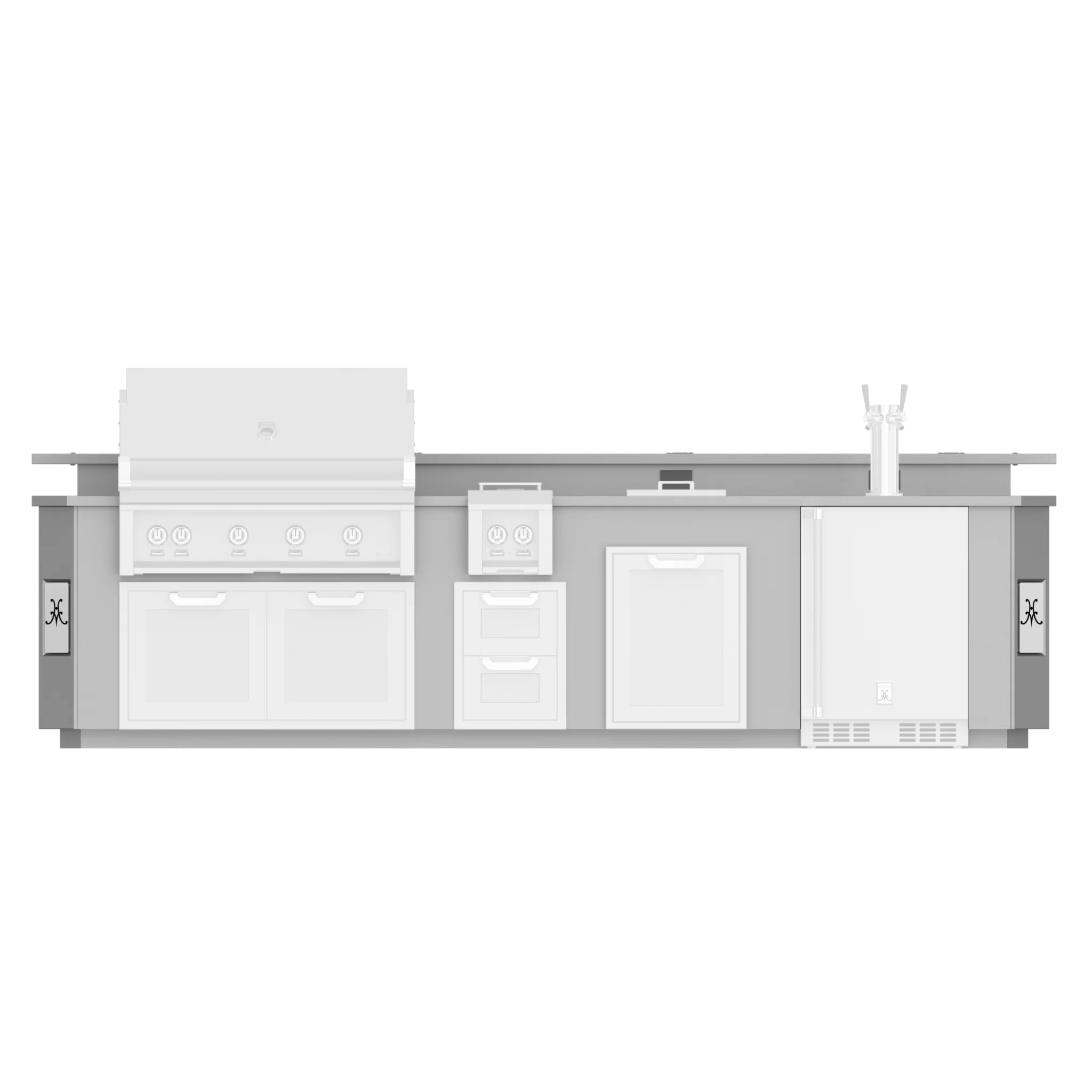 Hestan GES12 12 Ft. GE Series Kitchen Island with Side Burner Cutout - Premium Stainless Steel Commercial Island for Restaurants, Catering & Home Kitchens