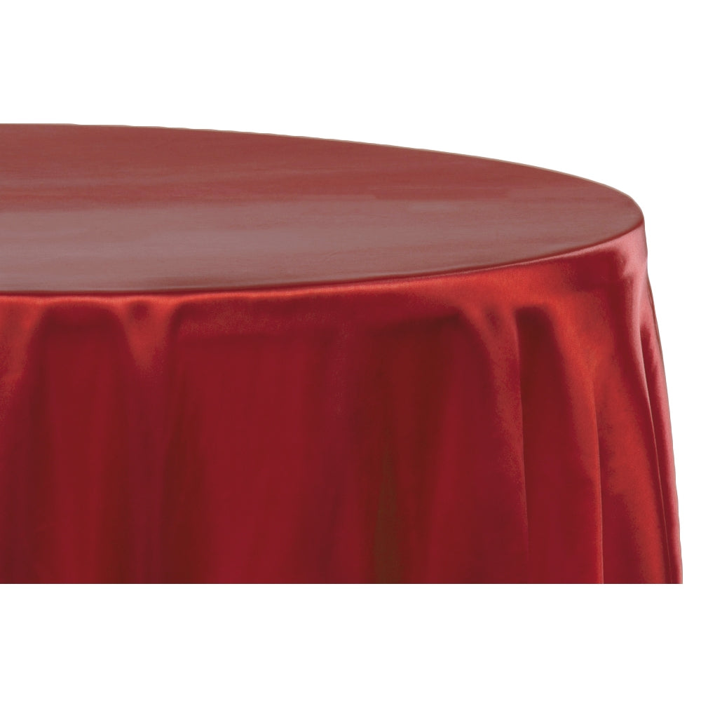 Burgundy Satin 108-Inch Round Tablecloth for Weddings, Parties & Formal Dining - Elegant & Wrinkle-Resistant