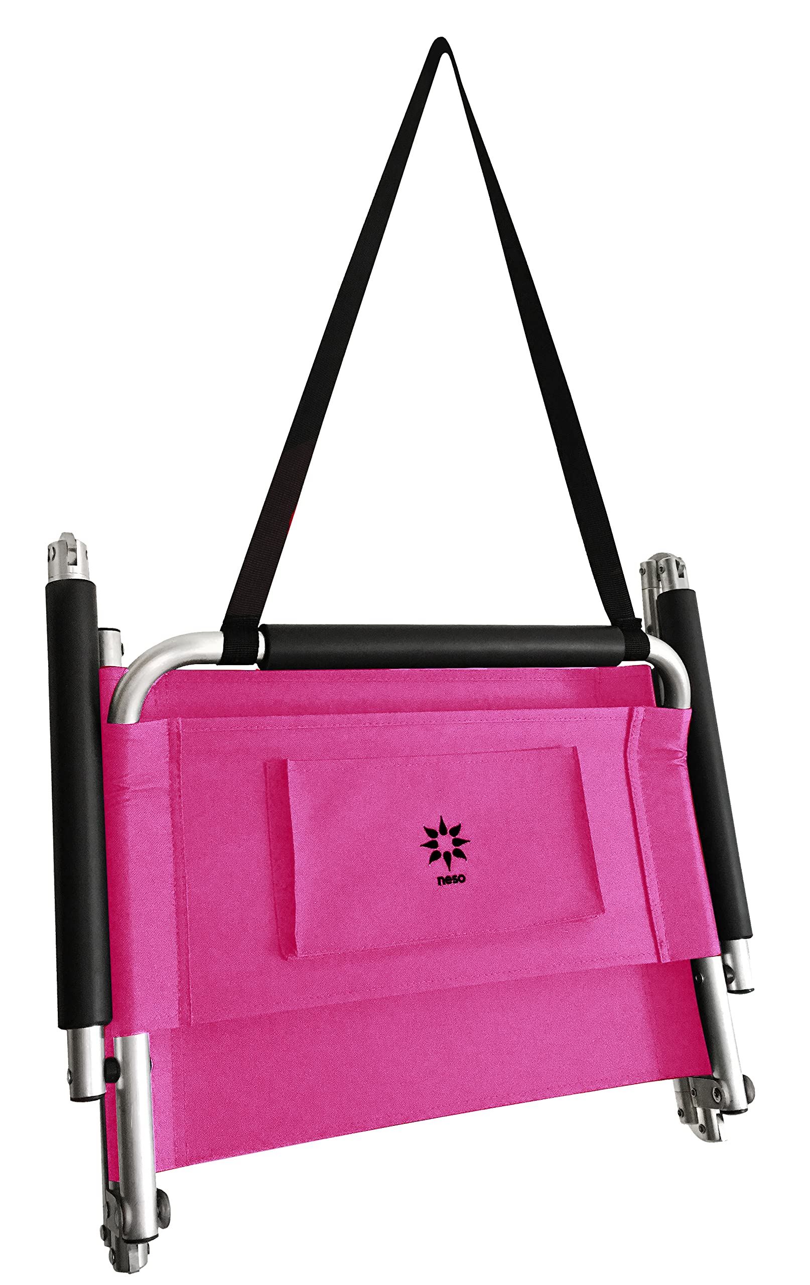 2 Pack Neso Lightweight Water Resistant Beach Chairs with Shoulder Strap & Slip Pocket - Portable Foldable Chair for Beach, Camping, Picnics, Outdoor Concerts (Hot Pink)