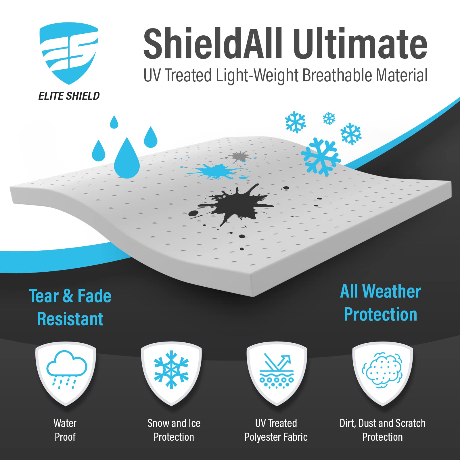 ShieldAll Ultimate Deluxe 5th Wheel RV Travel Trailer Camper Cover - Waterproof, UV Resistant Protection for 33' to 37' Length - Easy Zipper Access Door - Perfect for Outdoor Storage & Winter Protection