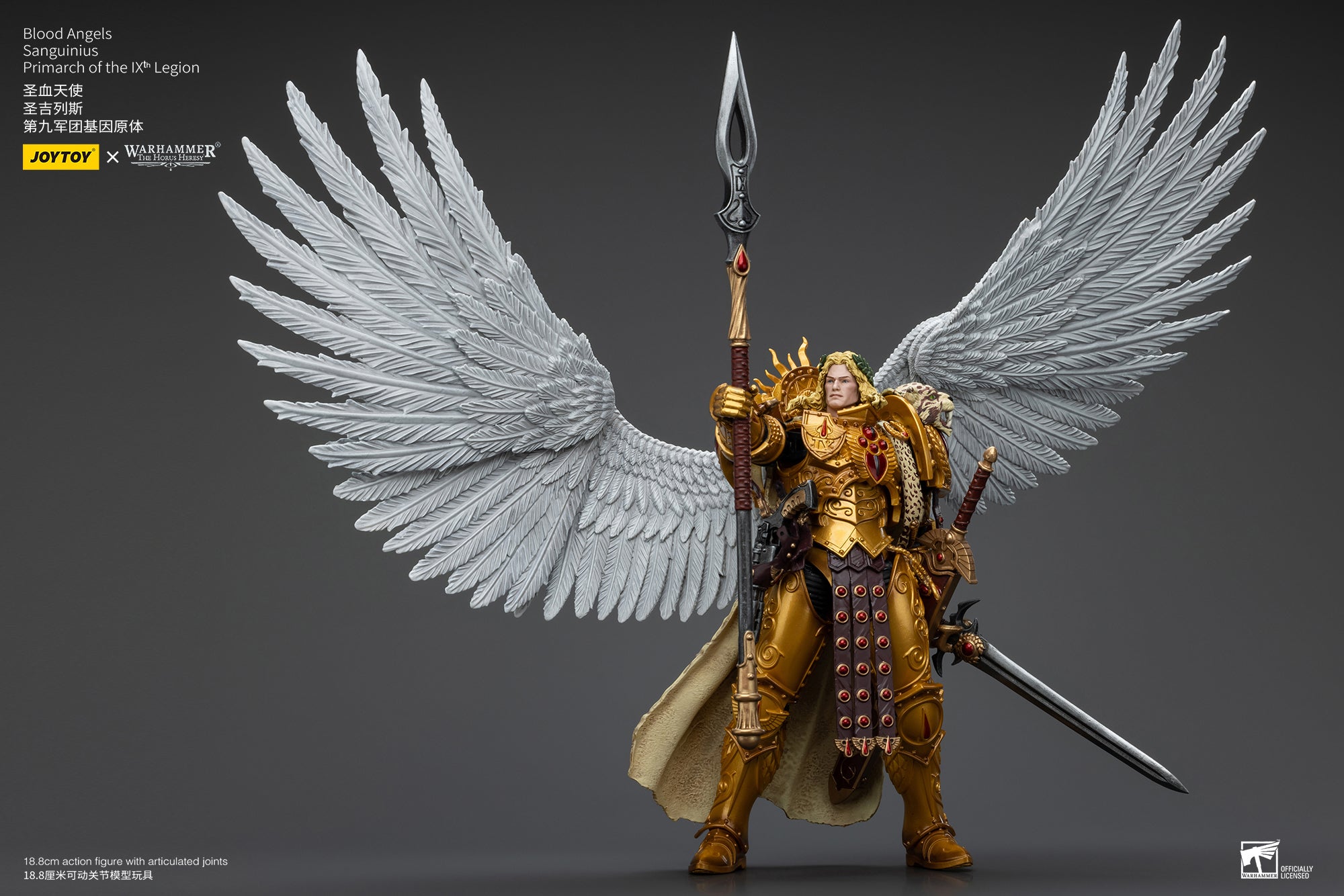 Pre Order 1/18 JOYTOY Warhammer The Horus Heresy Blood Angels Sanguinius Primarch Action Figure - IXth Legion Reissue Collectible Model for Display & Gaming Scenes