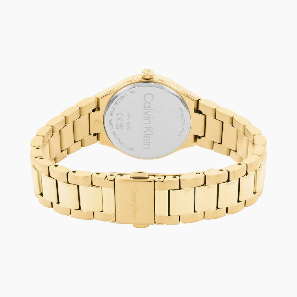Calvin Klein Women's Green Dial Gold Stainless Steel Watch 25200333 - Elegant Fashion Accessory for Office, Party & Everyday Wear