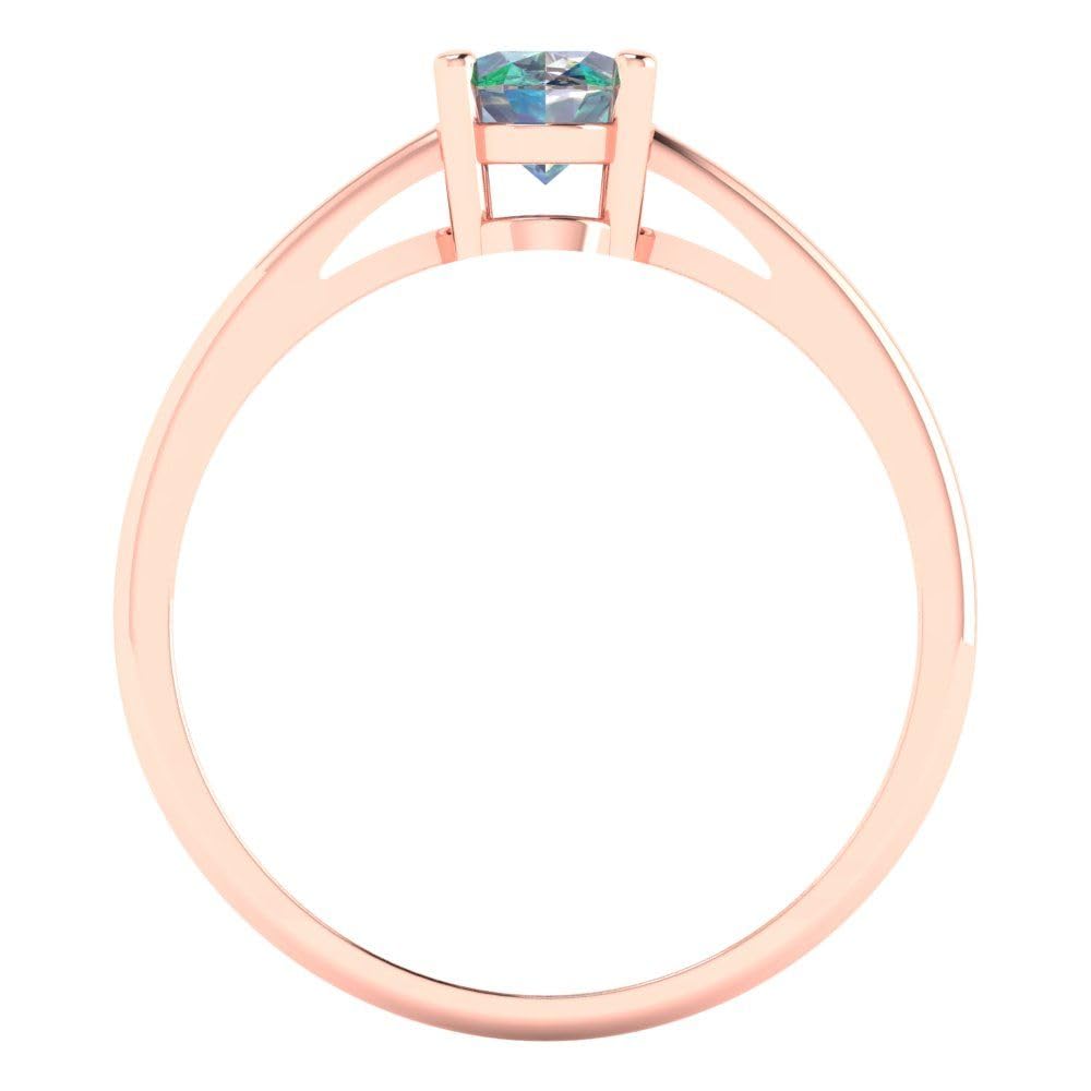 1.0 ct Oval Cut Blue Moissanite Engagement Ring for Women - 14k Rose Gold Solitaire Wedding Bridal Anniversary Ring by Clara Pucci | Perfect for Proposals, Weddings & Special Occasions