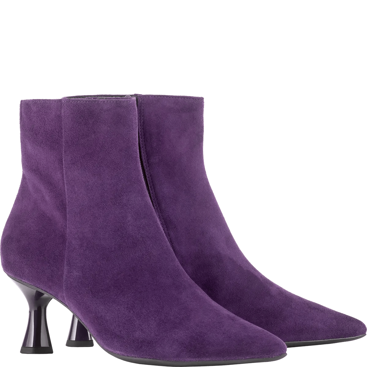 Charlene Purple Ankle Boots with Kitten Heel - Women's Fashion Shoes for Work, Office & Casual Outfits