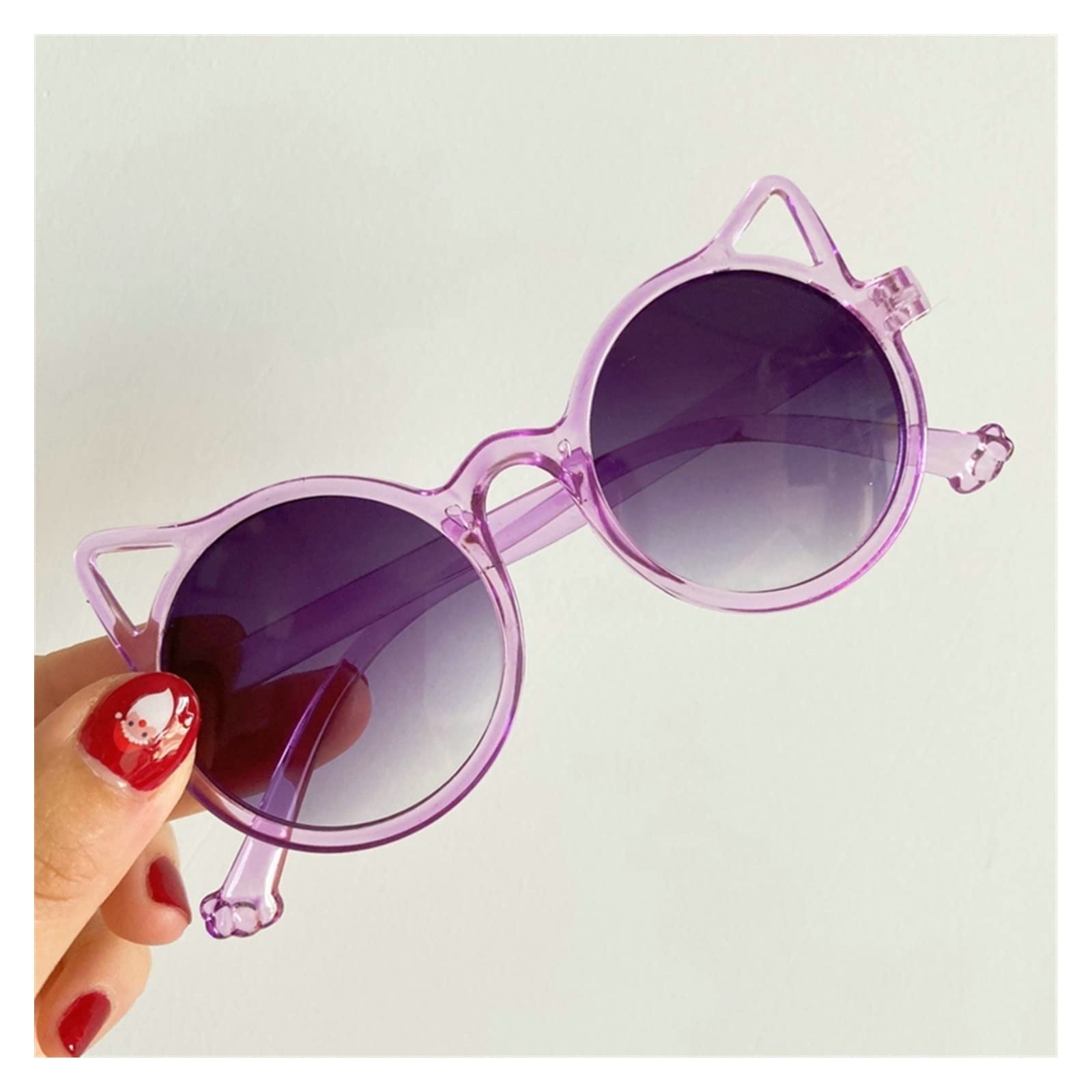 **Cute Cat & Bear Cartoon Sunglasses for Kids - UV Protection Round Sunglasses for Boys & Girls - Summer Baby Eyewear (Cat-Style 5 Lenses) - Perfect for Outdoor Play, Beach, and Sunny Days**