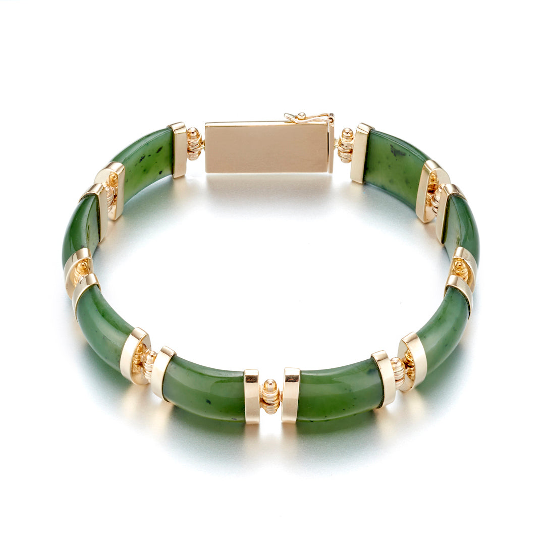 Josephine Green Nephrite Jade Bracelet – Elegant Handmade Jewelry for Women, Perfect for Gifts, Weddings & Special Occasions
