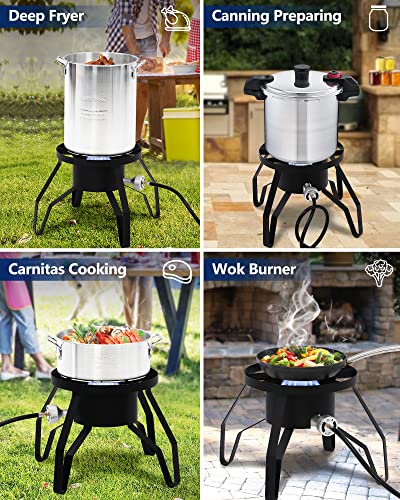 GARVEE 14 Single Burner Outdoor Propane Stove - High Heat Output Portable Gas Cooker for Home Brewing, Turkey Frying, Maple Syrup Preparation | Perfect for Camping, Tailgating & Backyard Cooking