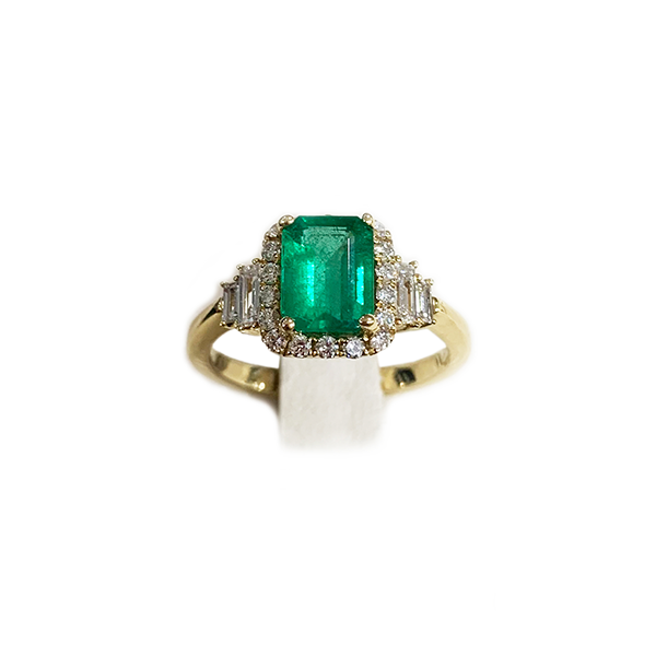 14K Yellow Gold Emerald Ring for Women - Elegant Green Gemstone Jewelry for Engagement, Wedding & Special Occasions