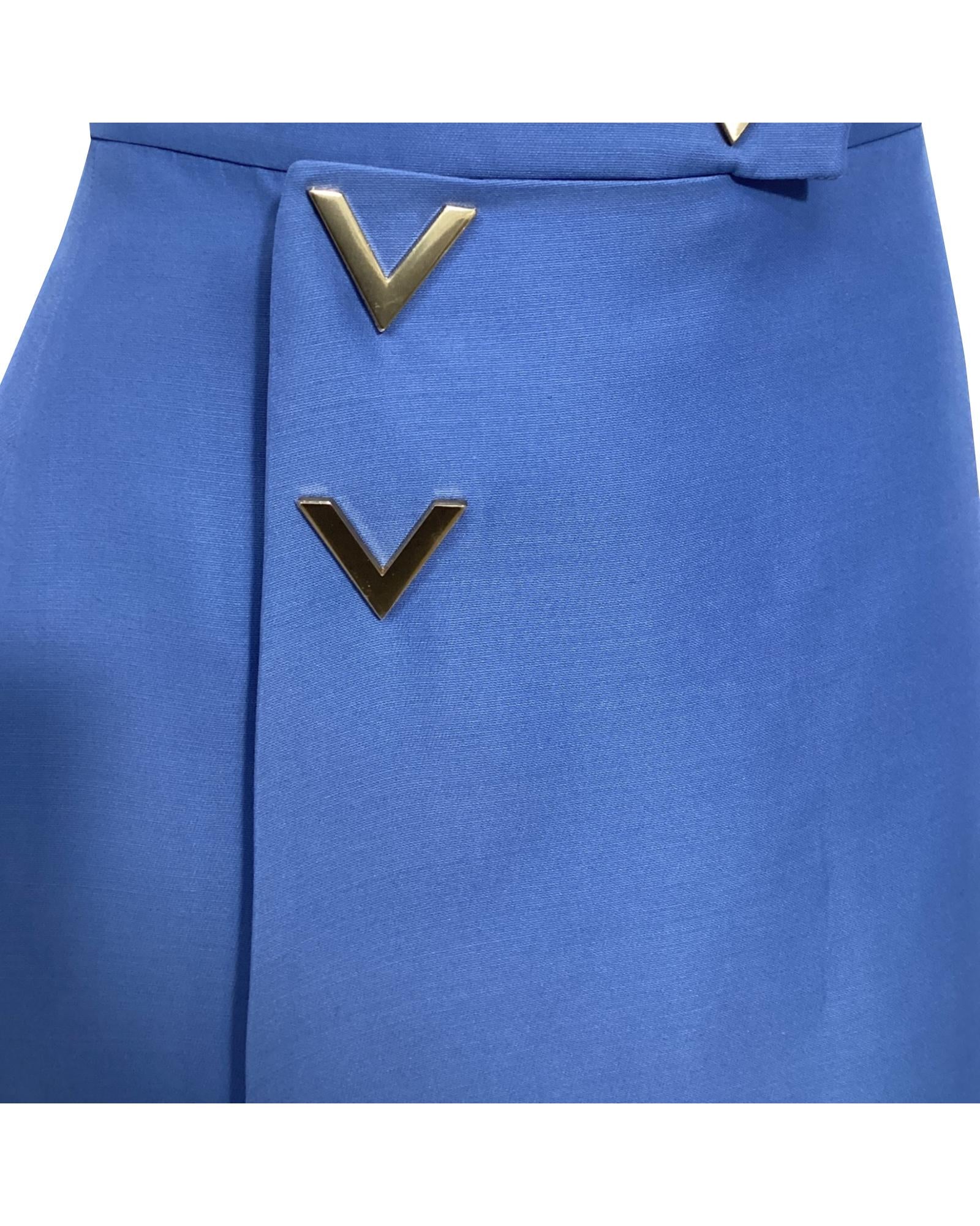 A-Line Mini Skirt with V-Shaped Buttons - Women's High Waist Flared Denim Skirt for Casual Outfits & Date Nights