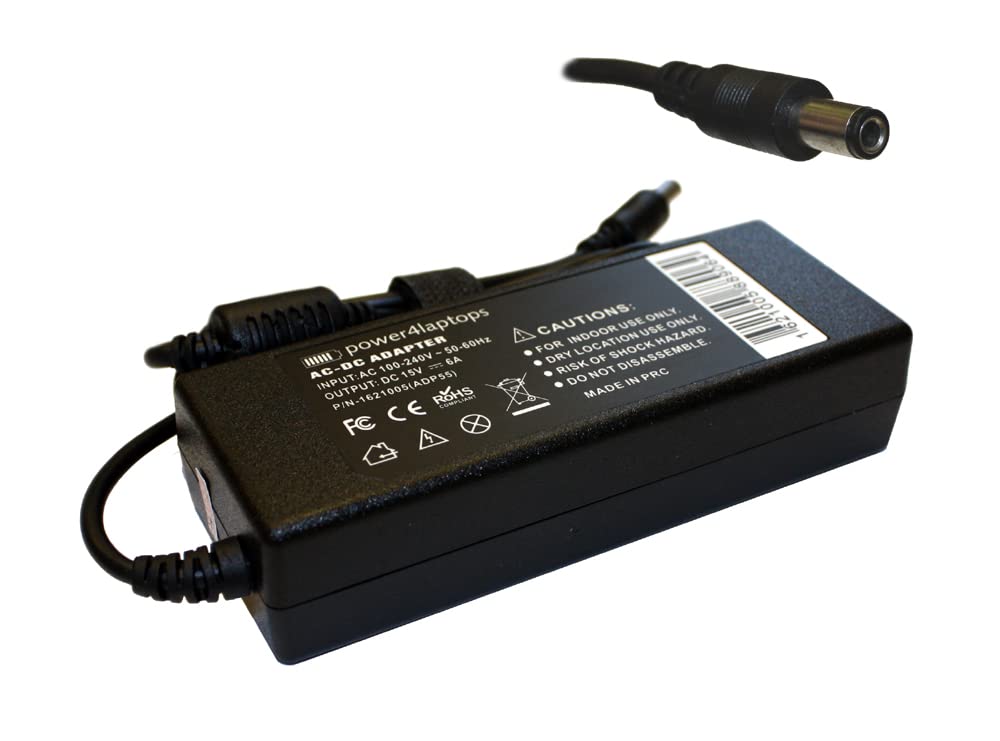 Power4Laptops 65W AC Adapter Charger for Toshiba Satellite A105-S2714 Laptop - Fast Charging Power Supply Cord - Perfect for Home, Office & Travel Use