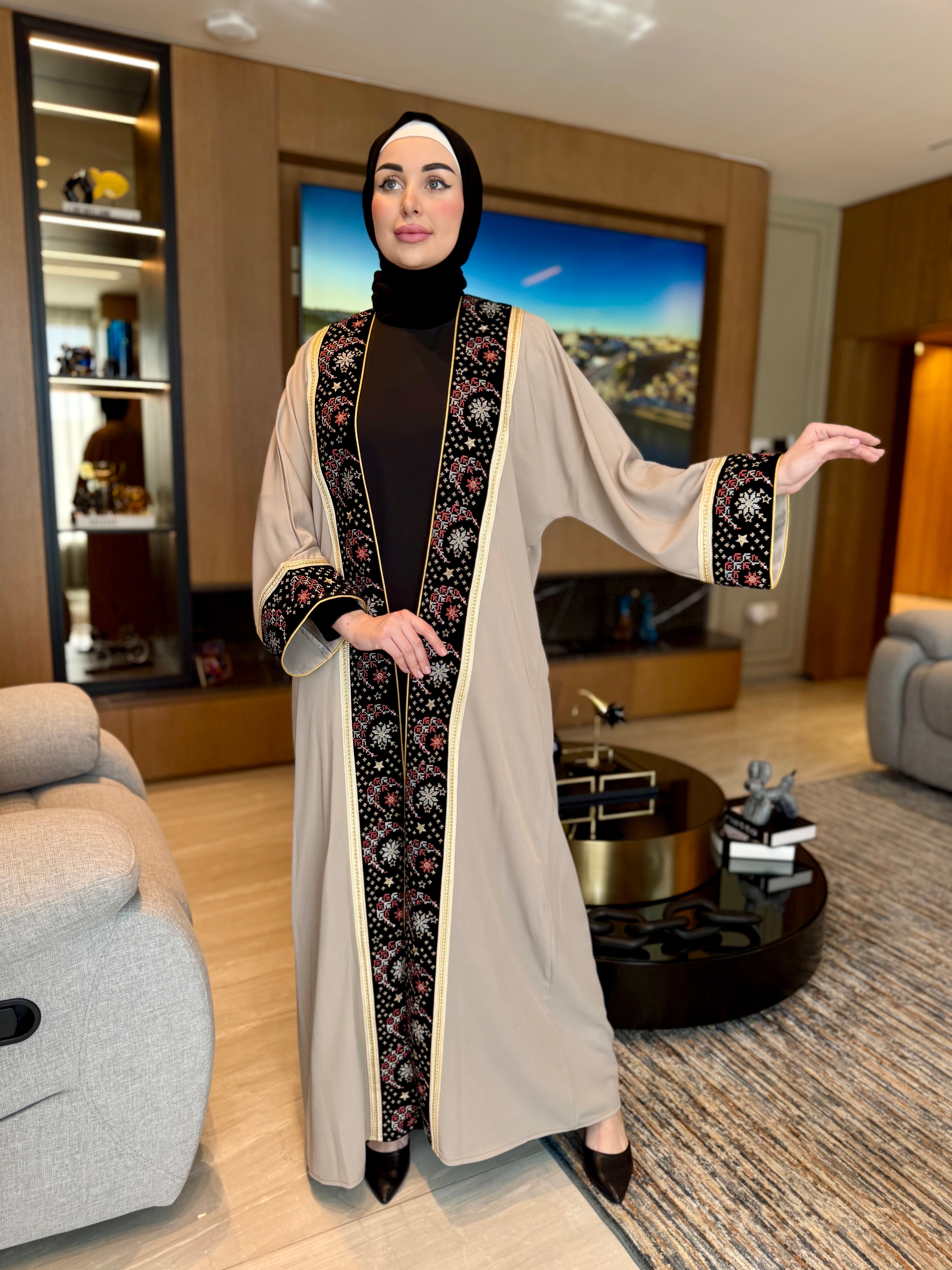 Luxury Embroidered Abaya Dress for Women - Elegant Islamic Modest Fashion - Perfect for Prayer, Weddings & Special Occasions