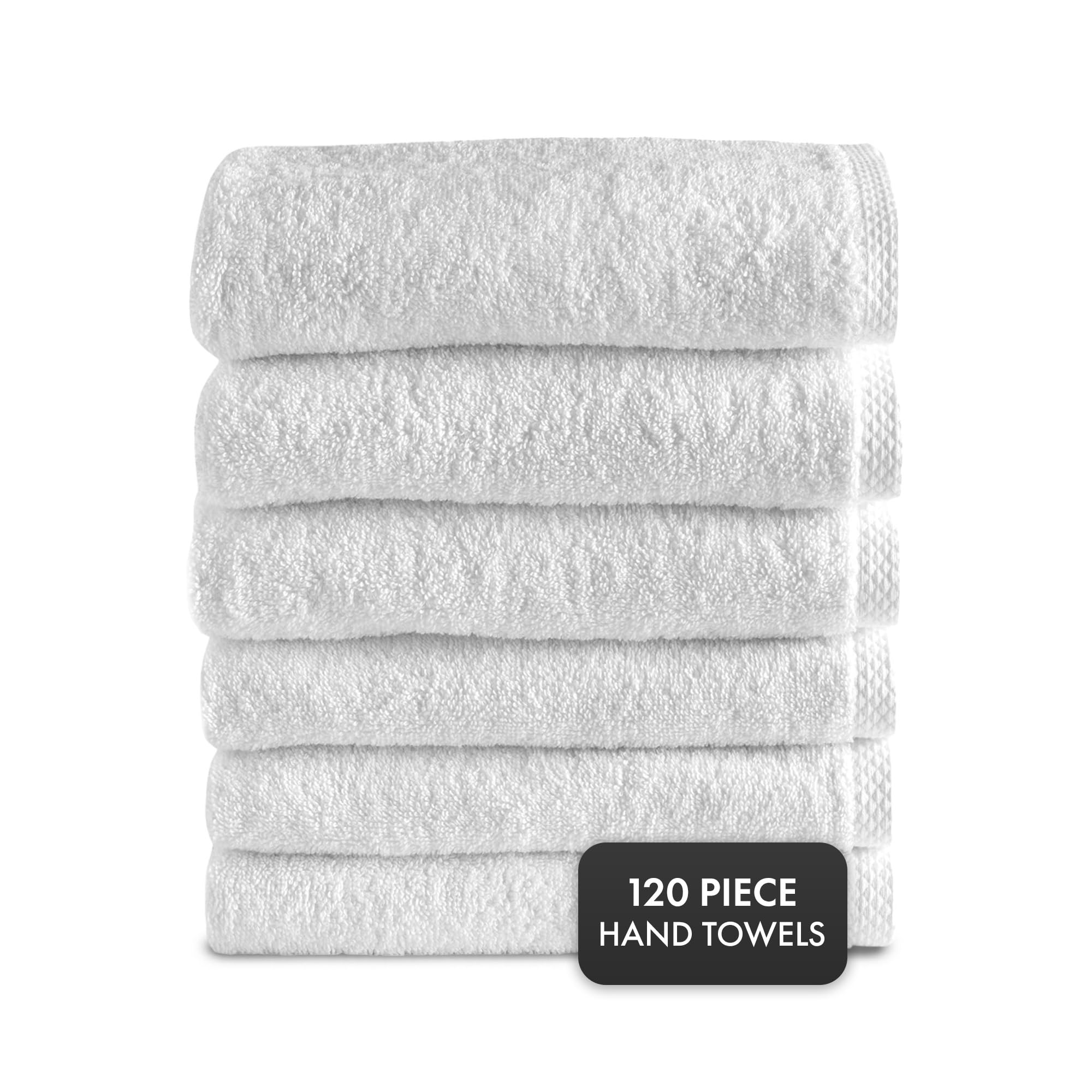 Premium 120-Piece Classic Turkish Cotton Hand Towels Set - 100% Natural Quick-Dry Bath Towels for Hotels, Spas & Home Use | Ultra Absorbent 16