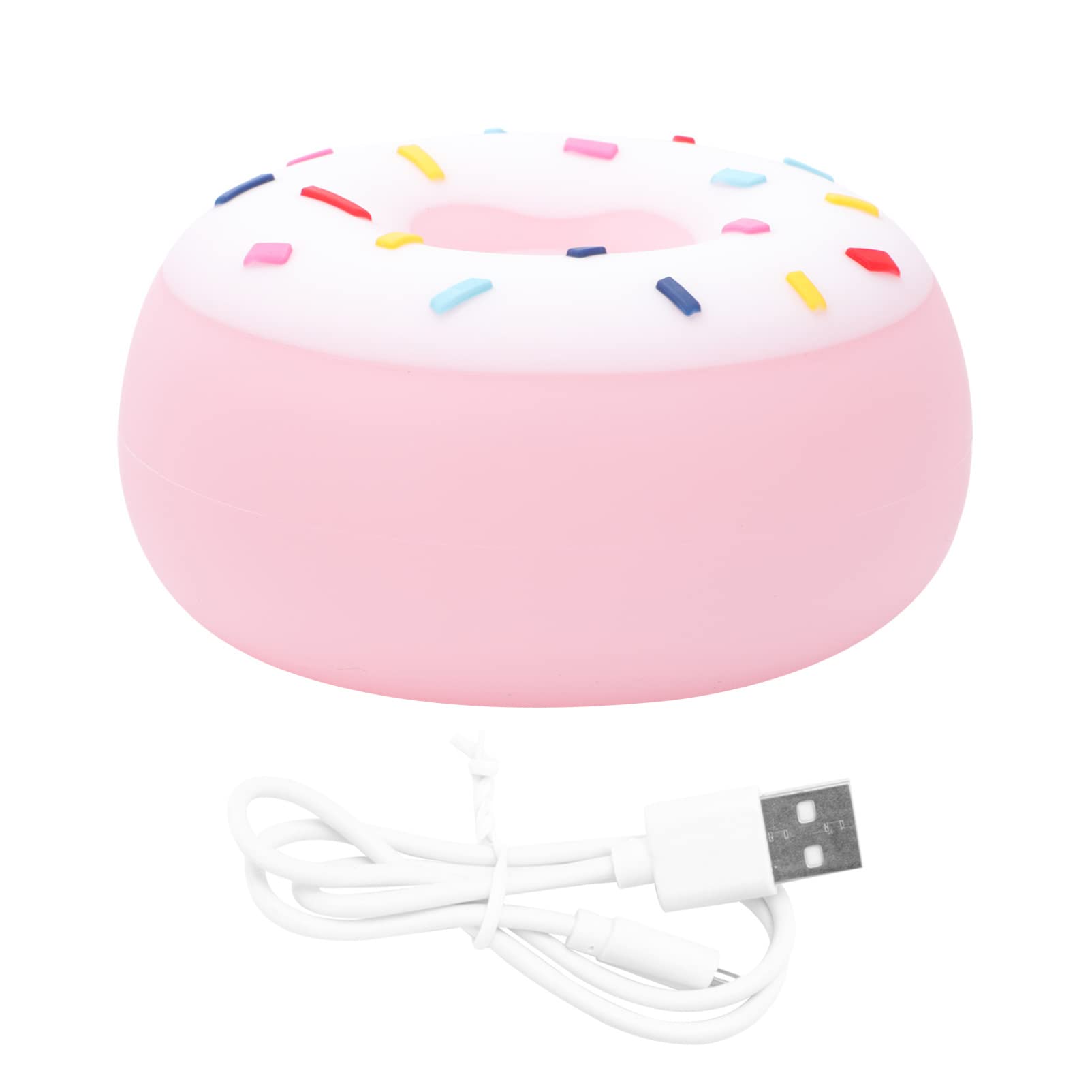 **Beaupretty Cute Silicone Donut-Shaped Night Light - USB-Powered LED Bedside Lamp for Girls, Nursery, Bedroom - Perfect for Anniversary, Wedding & Desk Decor**    *(Ideal for kids' rooms, cozy bedrooms, romantic weddings, or as a thoughtful gift!)*
