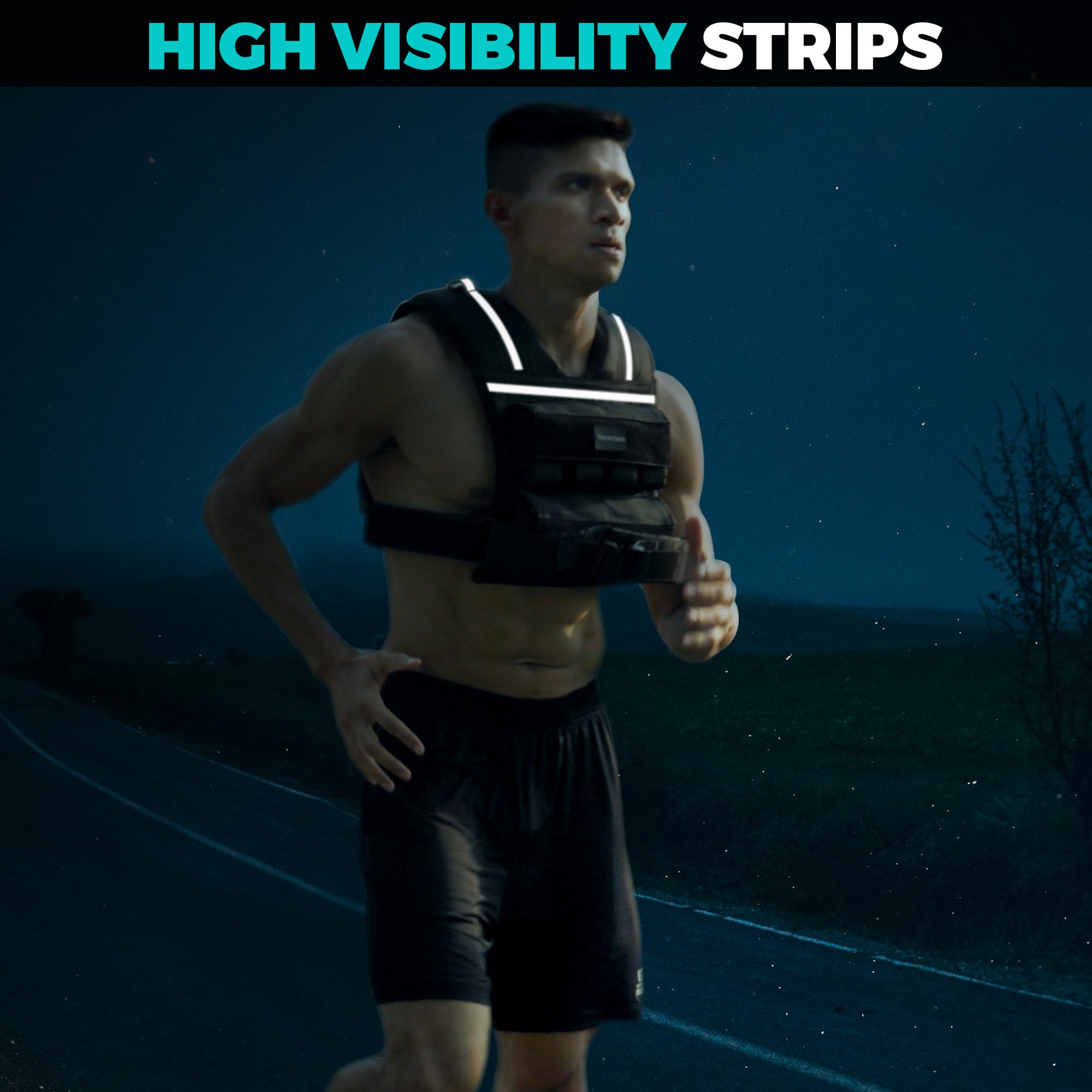 Adjustable Weighted Vest for Men 2-35 LBS - Rucking Vest with Reflective Stripe & 1.2
