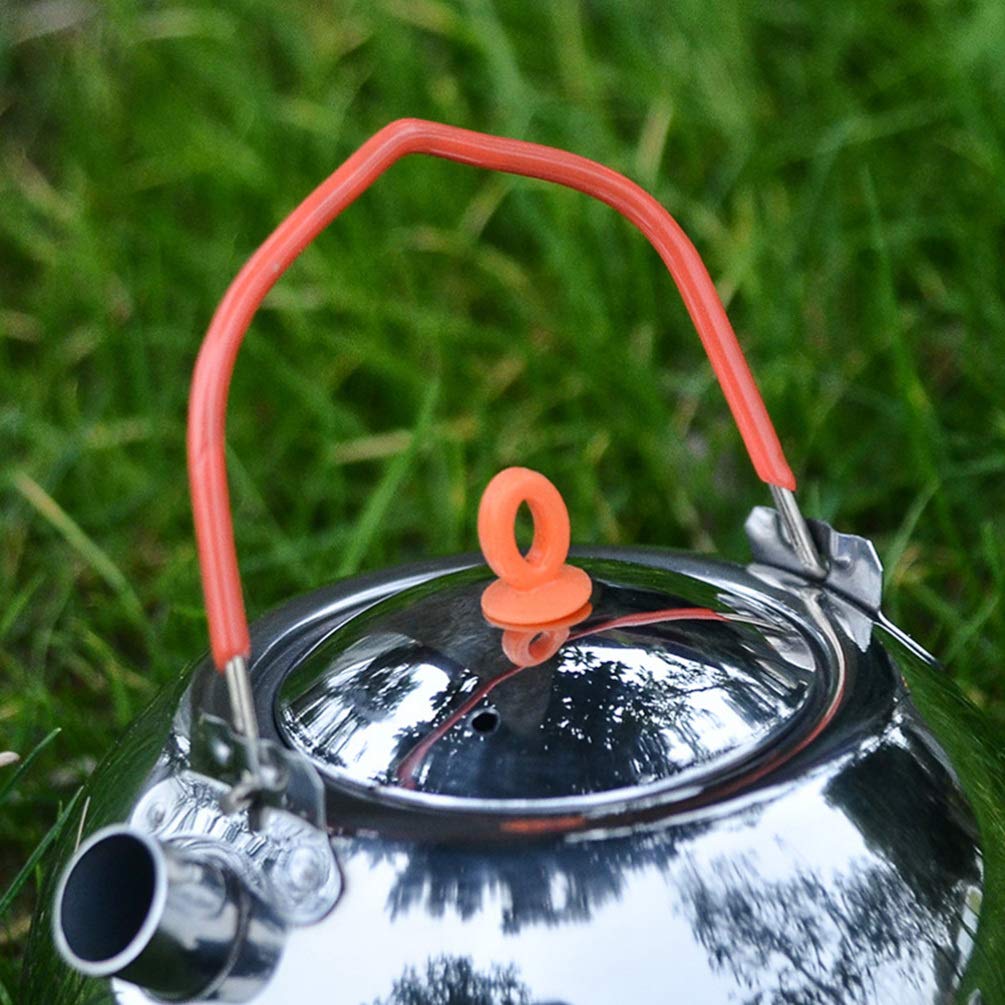 LIOOBO Stainless Steel Camping Kettle - Portable Outdoor Coffee & Tea Pot for Backpacking, Hiking, and Travel - Lightweight Water Boiler for Camp Stove Use