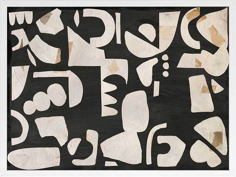 Asymmetrical Black Framed Art Print - Modern Abstract Wall Decor for Living Room, Bedroom & Office
