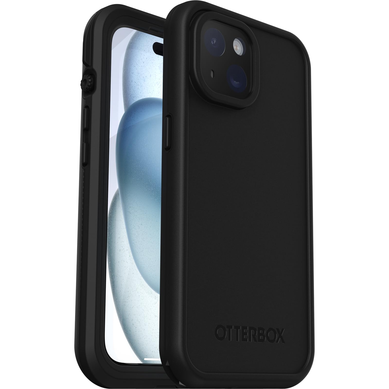 OtterBox Fre MagSafe Waterproof Case for iPhone 15 - IP68 Rated, Military-Grade Shockproof & Dirtproof Protection with Built-in Screen Protector | Slim & Durable Design | Perfect for Outdoor Adventures, Travel & Daily Use (Black)