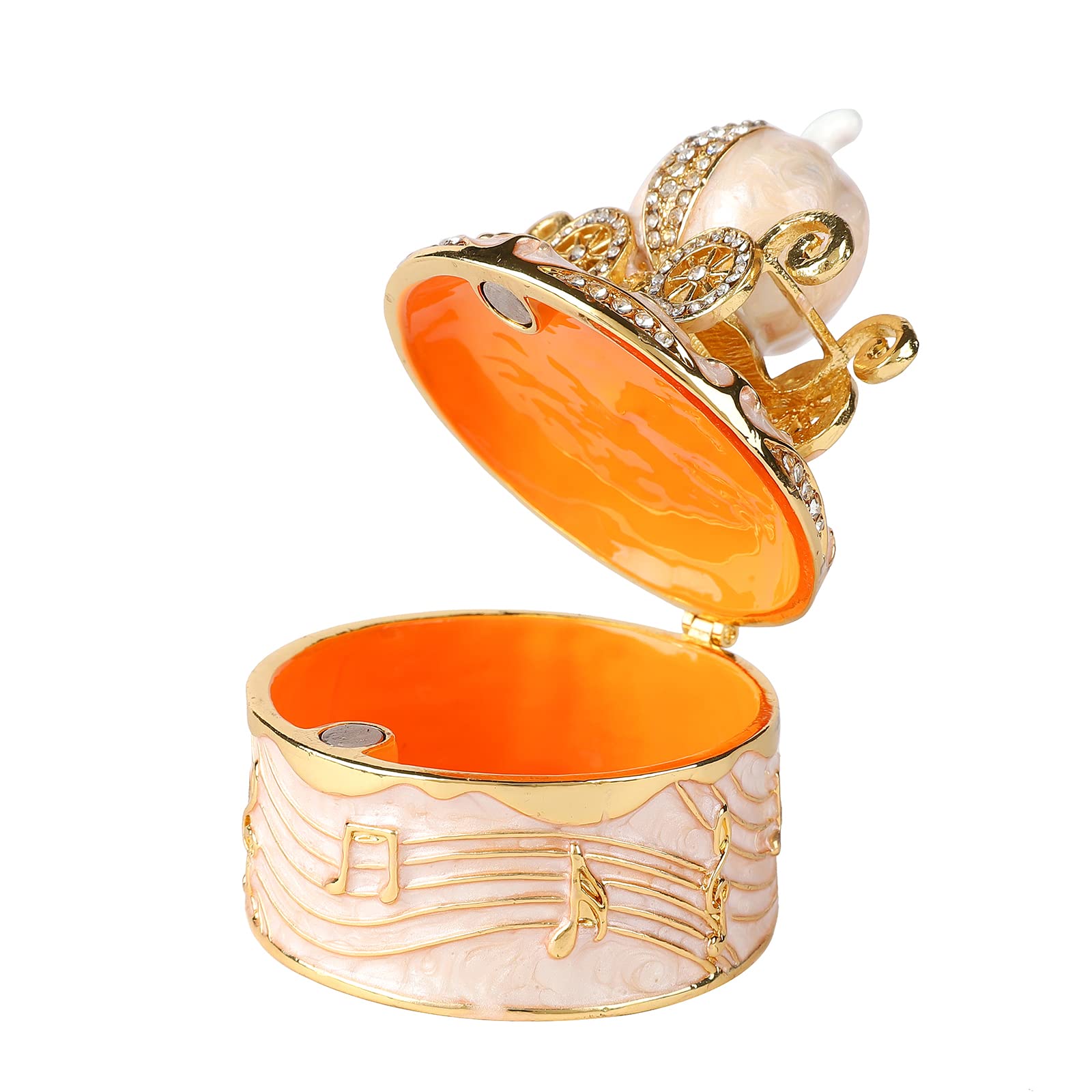QIFU Hand Painted Pumpkin Carriage Jewelry Box - Elegant Trinket Storage & Gift Presentation Box for Necklaces, Rings & Keepsakes - Perfect for Disney Princess Themed Decor, Wedding Favors & Christmas Gifts
