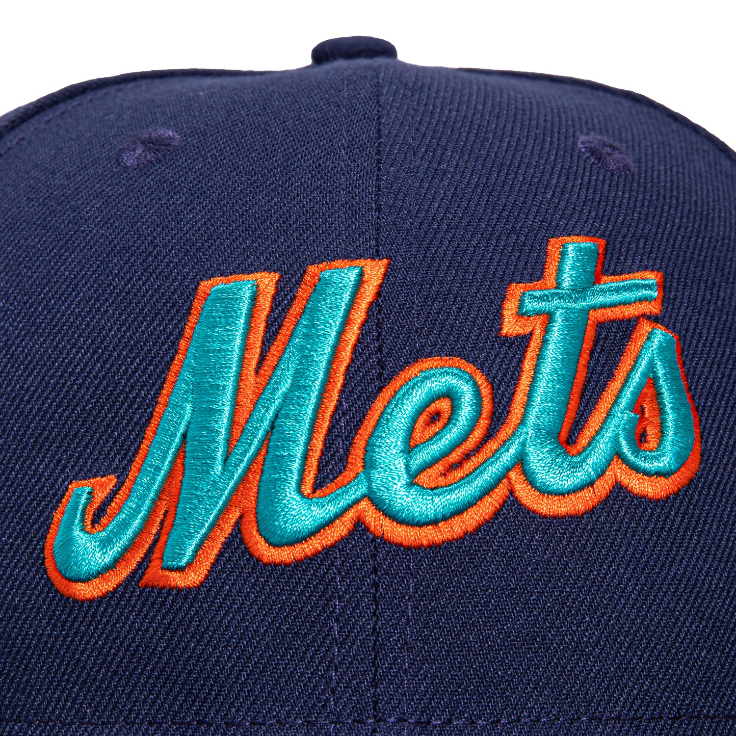 New Era 59Fifty New York Mets 40th Anniversary Stadium Patch Snapback Hat - Light Navy, Teal & Orange - Perfect for Baseball Games, Fan Collections and Streetwear Fashion