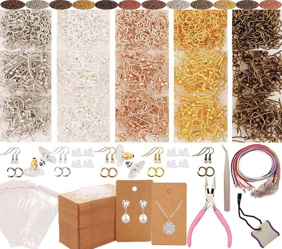 DIY Silver Earring Making Kit - Fish Hook Ear Wires, Jump Rings & Jewelry Findings (50g) | Perfect for Handmade Jewelry, Gifts & Craft Projects