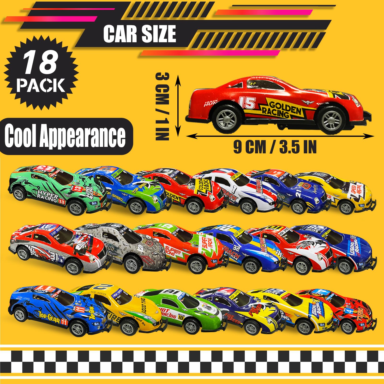 18-Piece Stunt Pull Back Cars Toys Set - 1:64 Jumping Flip Die-Cast Metal Mini Race Cars with Storage Case & Online Games - Best Gift for Kids 3+ Years (Boys & Girls) - Perfect for Birthday Parties, Playtime & Collecting
