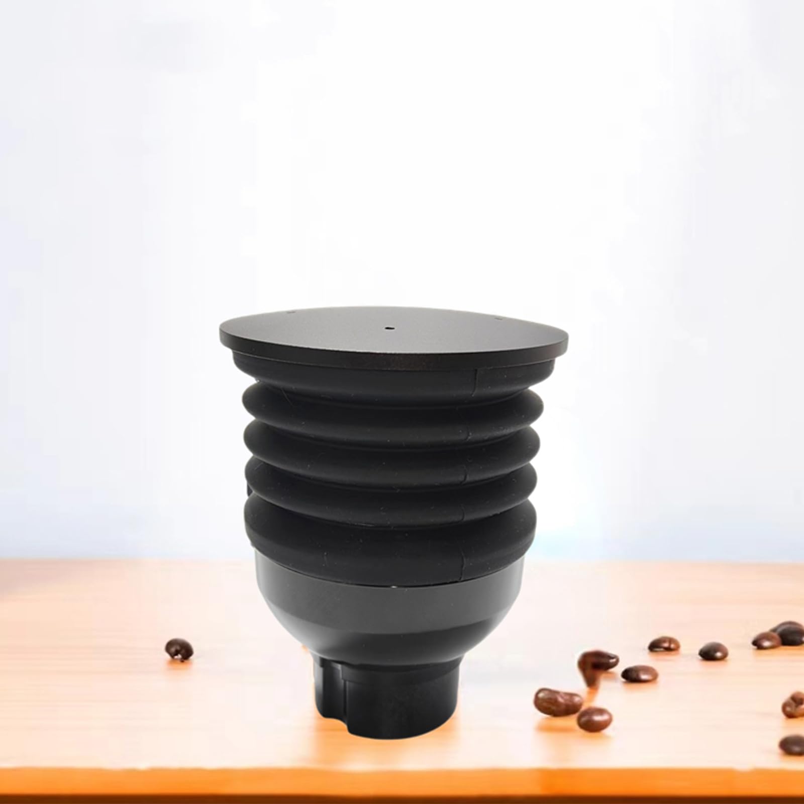 Single Dose Hopper with Silicone Bellow & Aluminum Lid - 2-in-1 Coffee Grinder Accessory for Eureka Mignon MMG - Hand Pressure Bellow for Easy Cleaning & Grounds Collection - Perfect for Home & Coffee Shops - Ideal for Espresso, Pour Over & French Press Brewing
