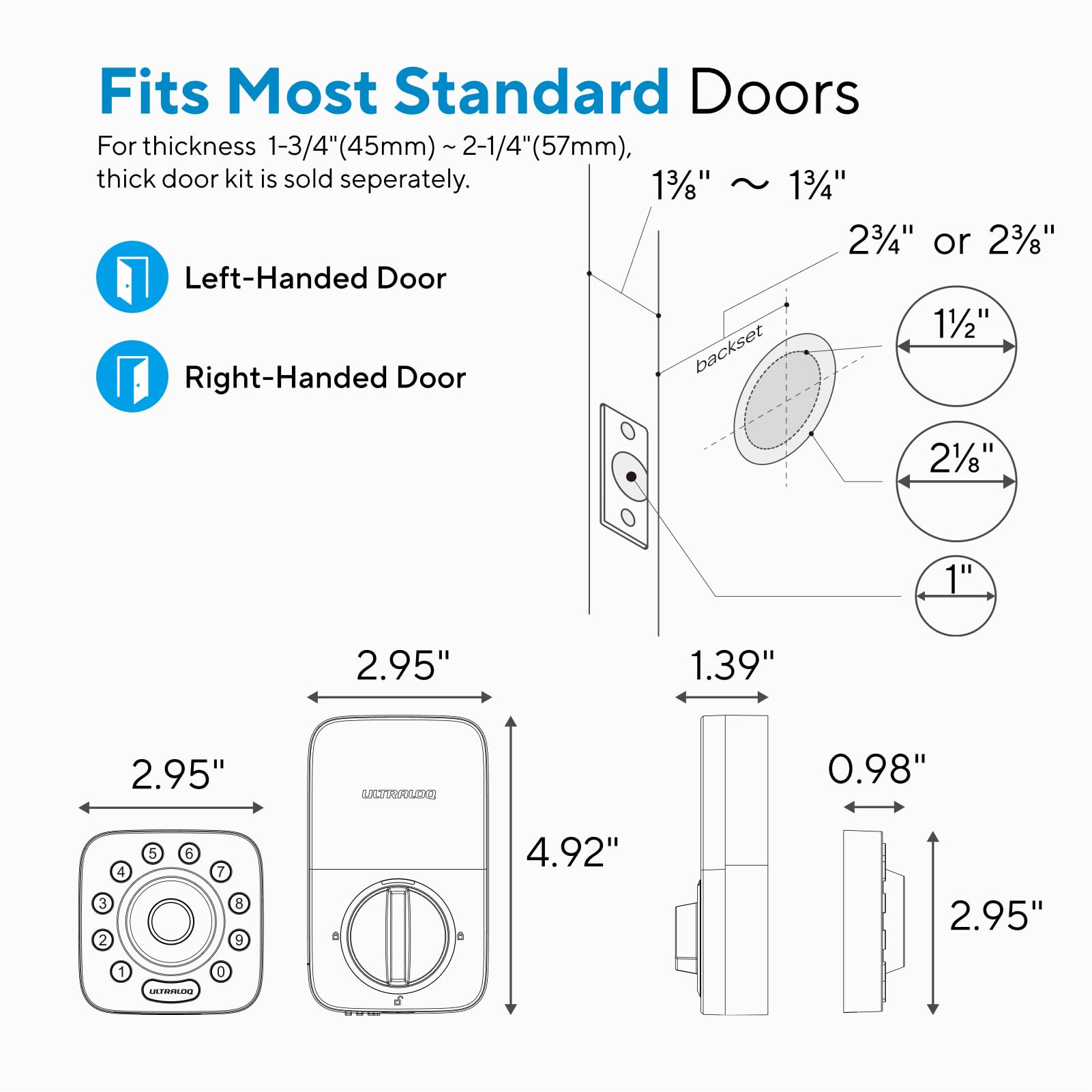 Ultraloq U-Bolt Pro WiFi Smart Lock with Fingerprint & Keypad - 8-in-1 Keyless Entry Deadbolt with Auto Unlock, Door Sensor, IP65 Waterproof, Remote App Control - Perfect for Home Security, Vacation Rentals & Smart Home Integration