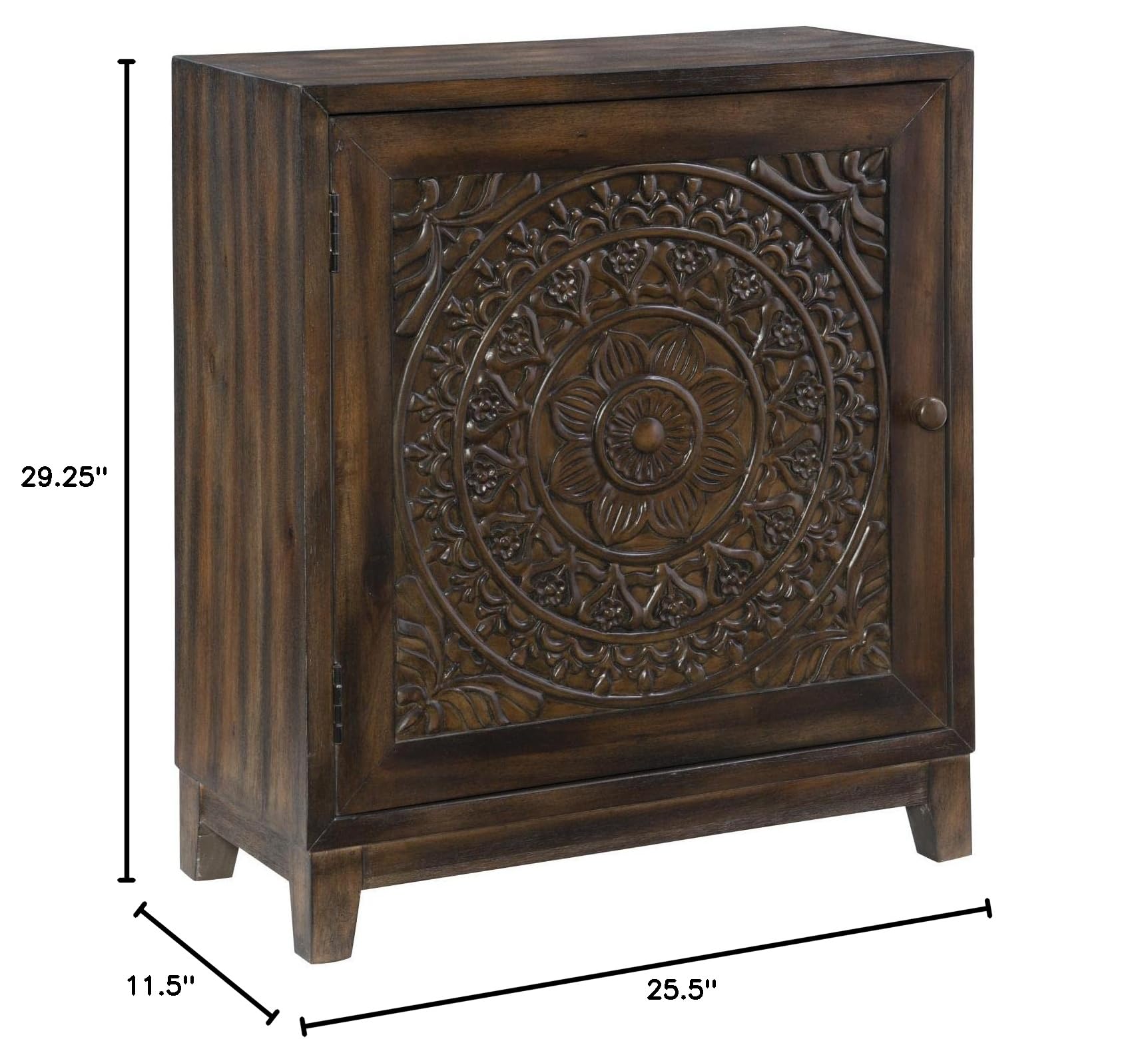Powell Furniture Grace Accent Cabinet - Dark Brown Wood Side Table for Living Room, Bedroom & Entryway Storage