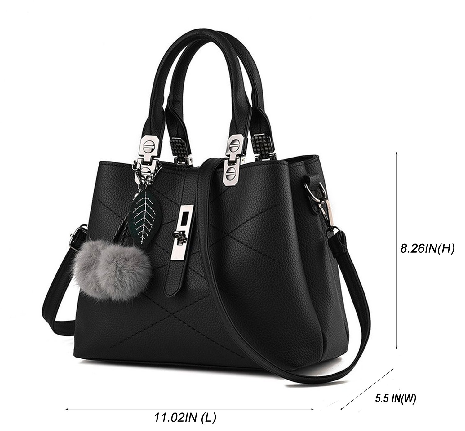 Stylish Women's Utility Top Handle Satchel Tote Bag with 3 Compartments - Medium Size Crossbody Purse for Work, Travel & Everyday Use