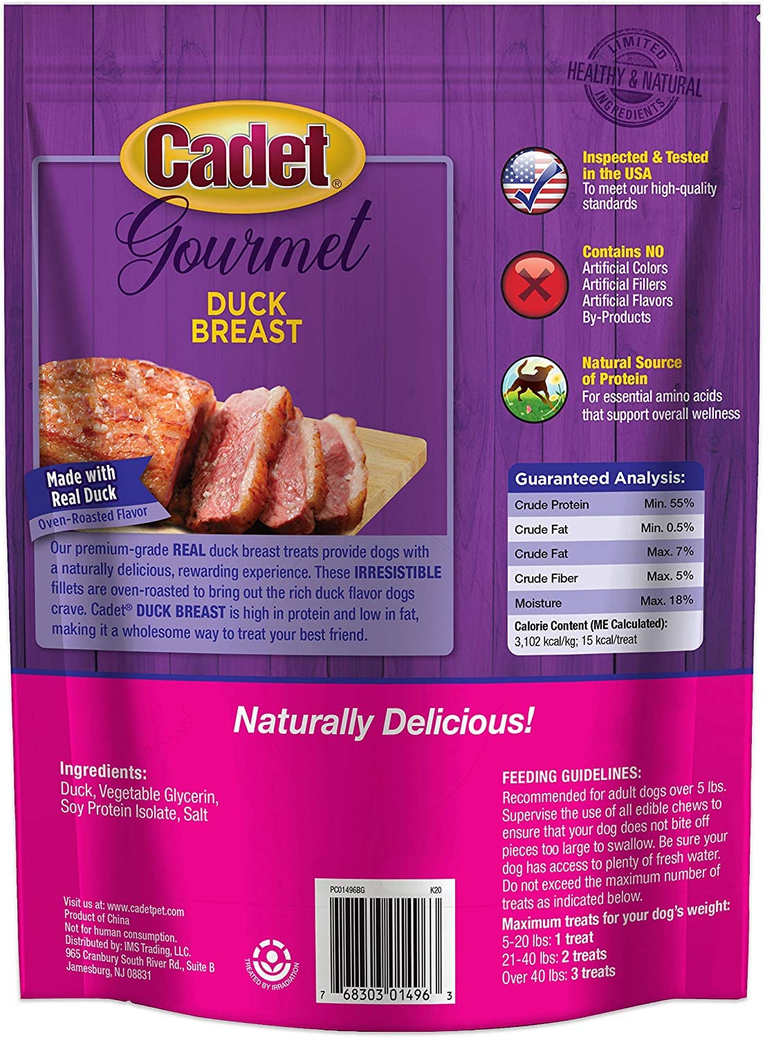 Premium Cadet Duck Breast Gourmet Dog Treats - 2 Pack | All-Natural, High-Protein Training Snacks for Dogs | Includes Exclusive 
