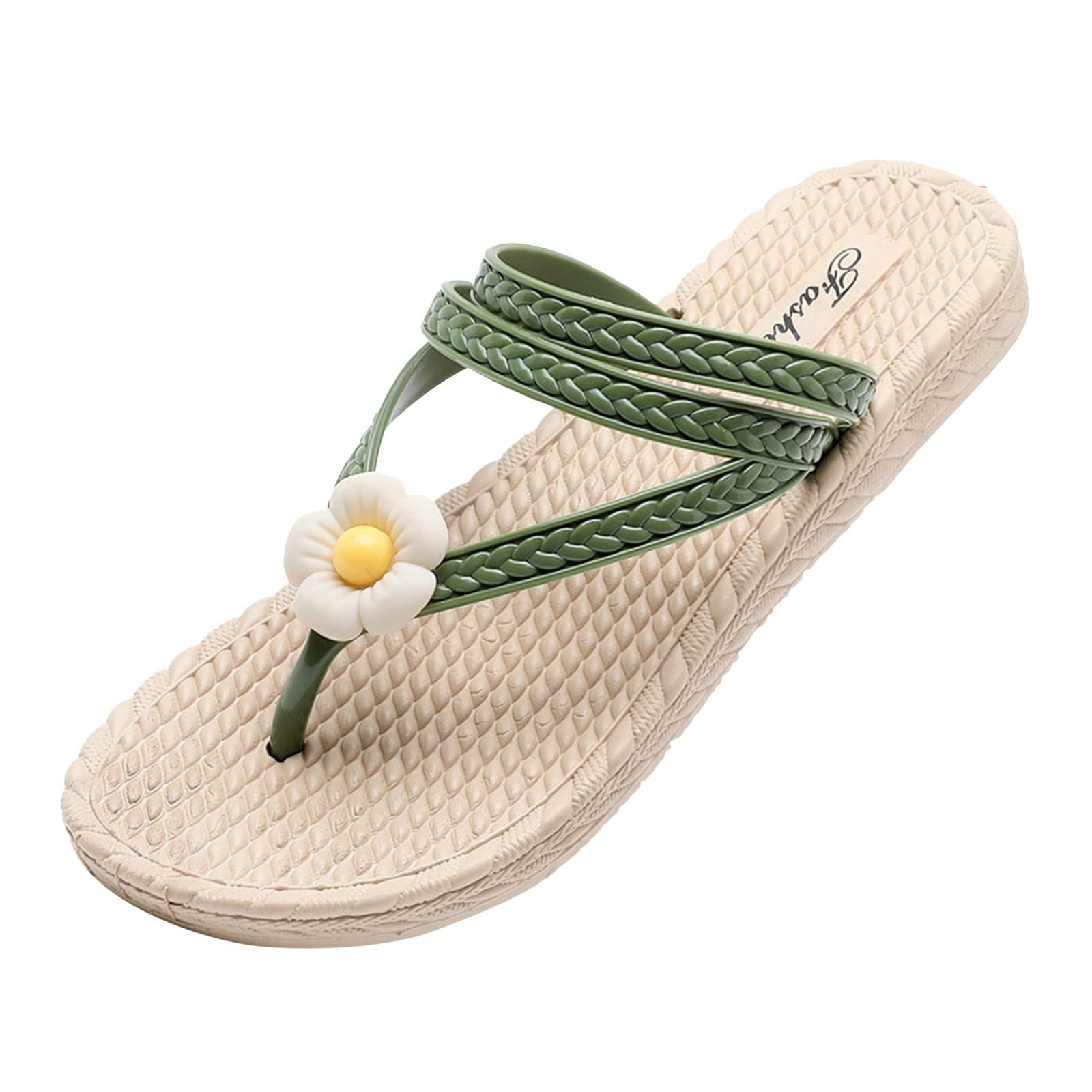 WILLBEST Women's Leather Fashion Sandals with Orthopedic Support - Comfortable Beach Flip Flops & Pool Slides for Summer - Casual Flat Dressy Platform Sandals for Women | Perfect for Vacation, Travel, and Everyday Wear