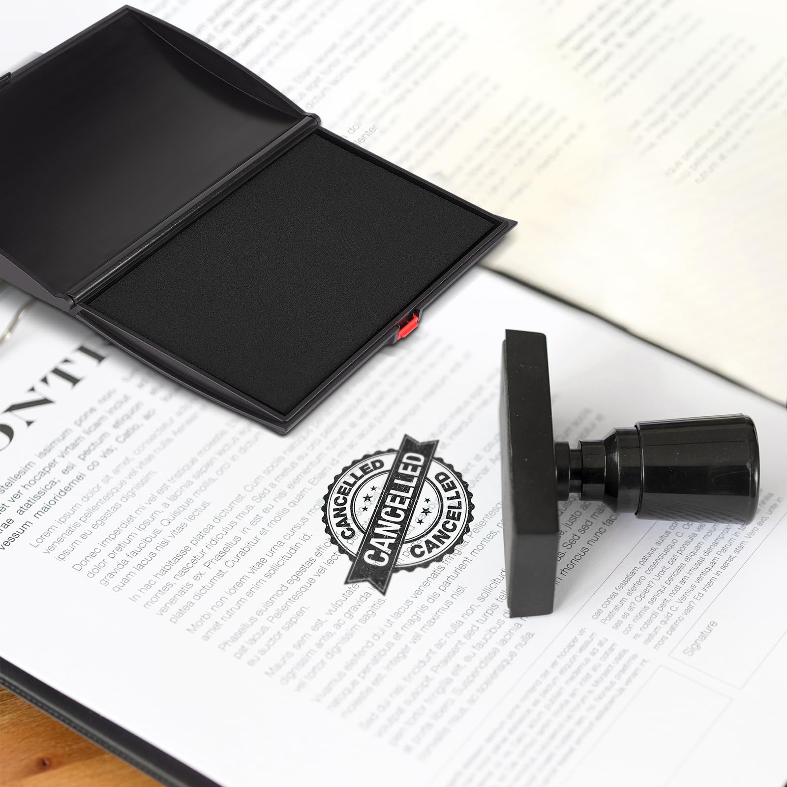 3 Pack 5x7 Inch Classic Black Ink Pads for Stamps - Non-Toxic, Quick-Drying Stamp Ink for Office, Home, Crafting & DIY Projects (Perfect for Document Signing, Scrapbooking & Rubber Stamps)