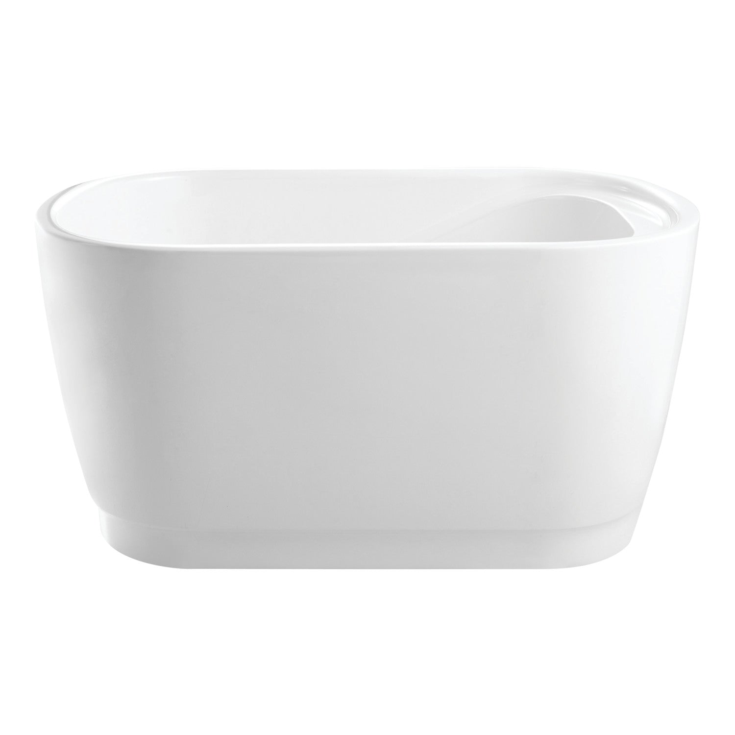 Aqua Eden 51 Inch Freestanding Acrylic Bathtub - Oval Rectangular Double Ended Soaking Tub with Drain, Glossy White - Perfect for Luxury Bathroom & Spa Relaxation