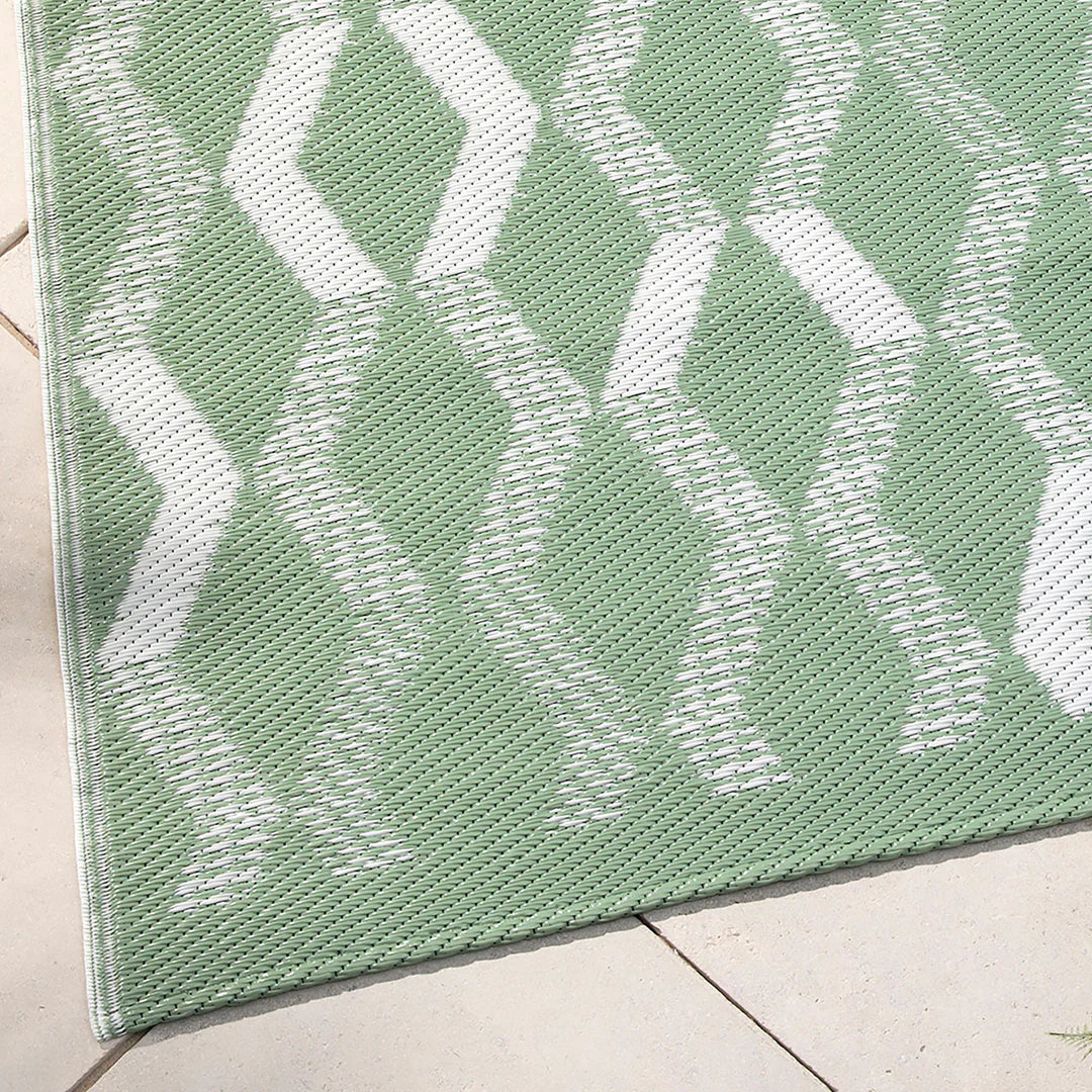 Premium Fusion Rico Outdoor Rug - Waterproof & UV Resistant Green Patio Carpet for Garden, Deck, and Poolside Use