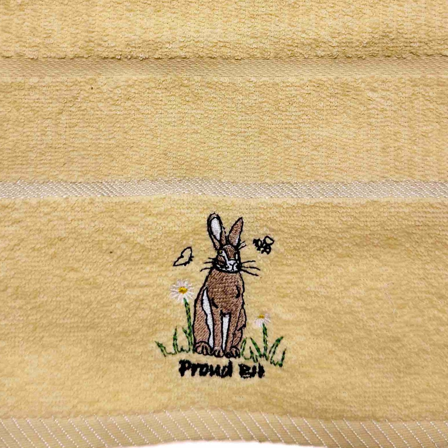 Premium Proud Bob Hare Kitchen Towel - Soft & Absorbent Yellow Dish Towel for Drying Dishes, Cleaning & Kitchen Decor