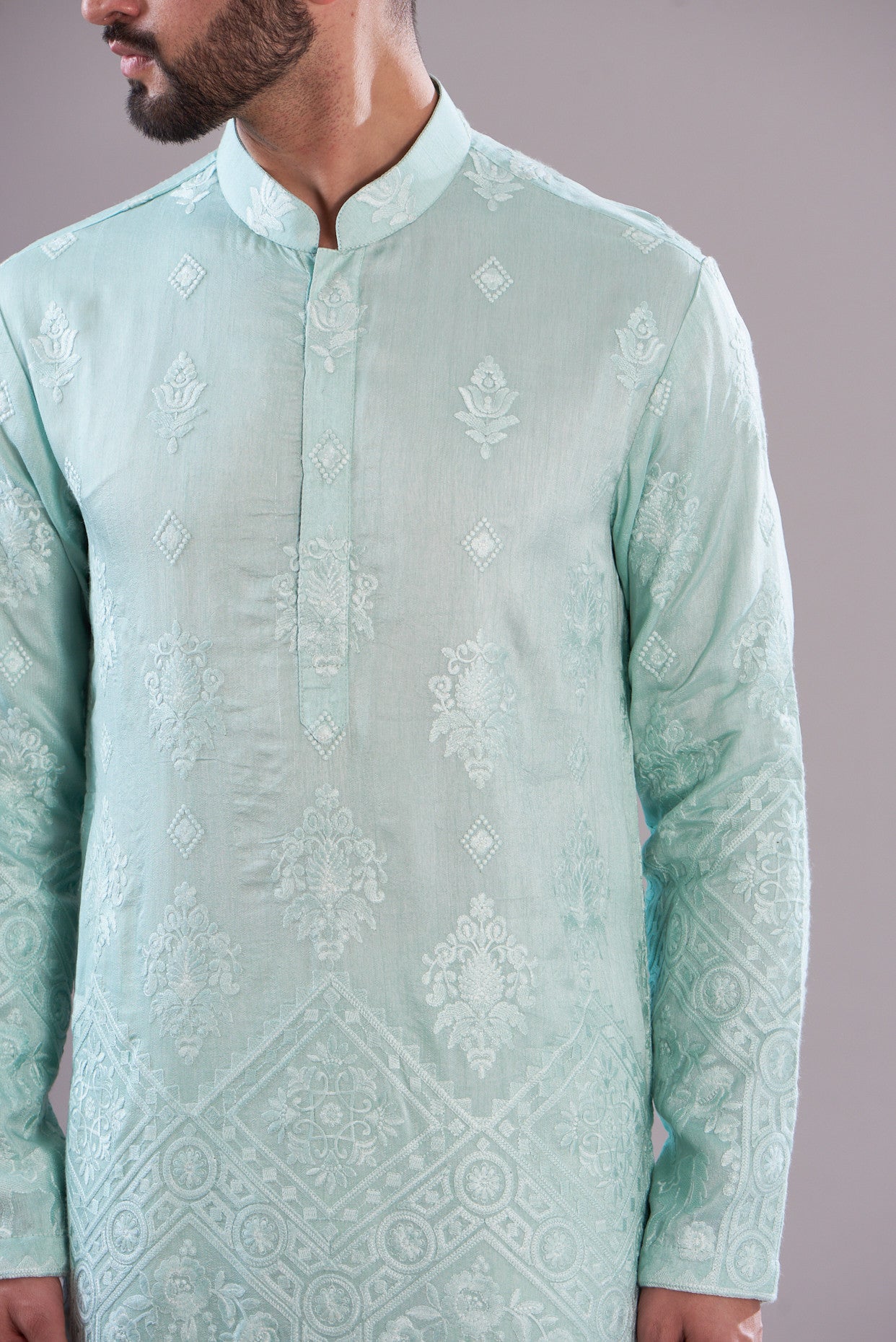 Stylish Powder Blue Embroidered Kurta for Women | Traditional Indian Ethnic Wear | Perfect for Festivals, Weddings & Casual Outings