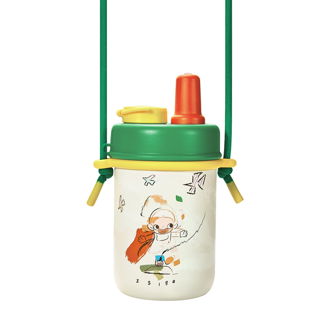 POP MART Zsiga Borderline Drifter Series Portable Straw Cup - Cute Anime Character Tumbler for Kids & Adults, Leak-Proof Travel Water Bottle for School, Office, Gym & Outdoor Activities