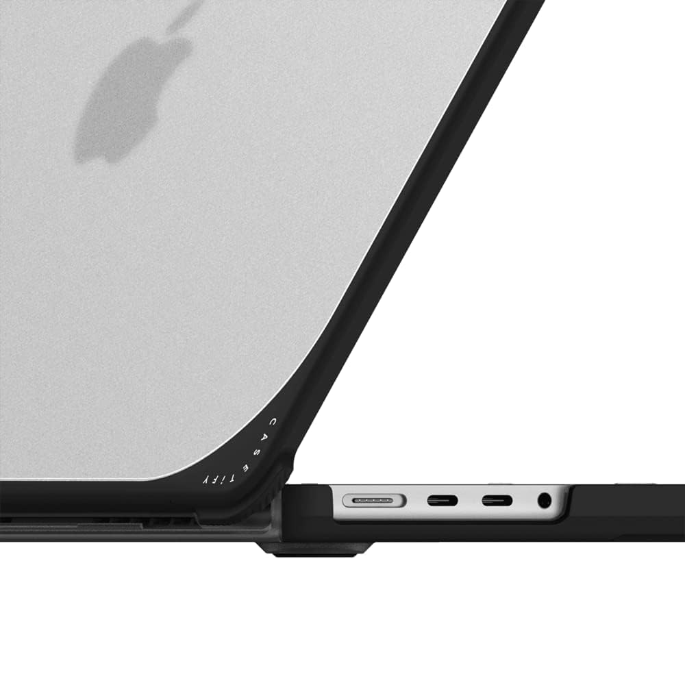 CASETiFY Bounce Protective Case for MacBook Pro 16-inch (M3/M4) - Shockproof Corner Design, Ventilation Cutouts, Anti-Slip Grip - Clear Black Laptop Cover by Tess Smith-Roberts - Perfect for Work, Travel & Home Use