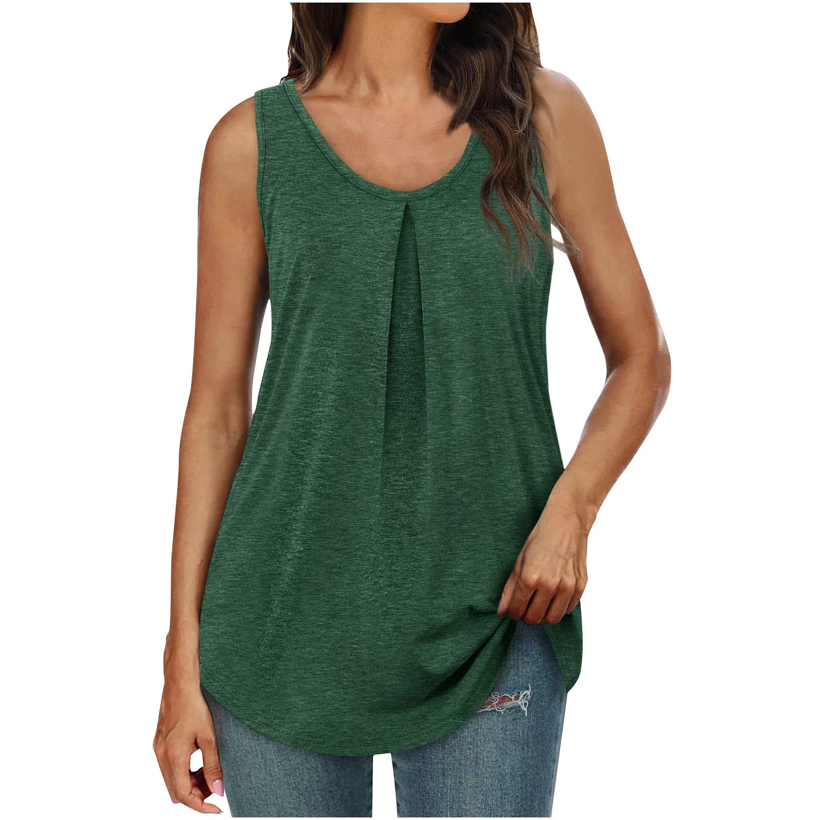 Women's Summer Sleeveless V-Neck Casual T-Shirt - Breathable Solid Color Blouse for Women, Perfect for Beach Outings, Vacation Wear & Everyday Fashion