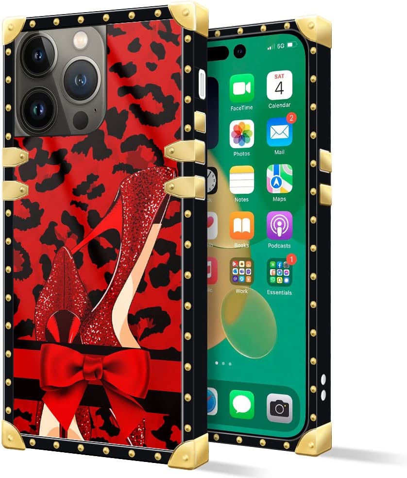 iPhone 14 Plus Case 6.7 Inch - Fashion Gold Chain Leopard Print Back Cover | Protective Phone Case for Women & Girls | Perfect for Parties, Travel & Everyday Use