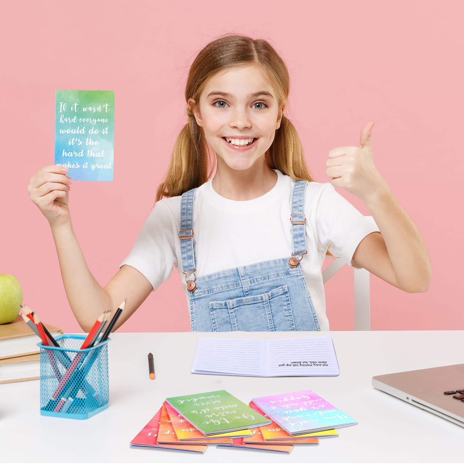 Outus 24-Pack Mini Motivational Notebooks - Inspirational Pocket Notepads for School, Office & Travel - 12 Stylish Designs (3.5