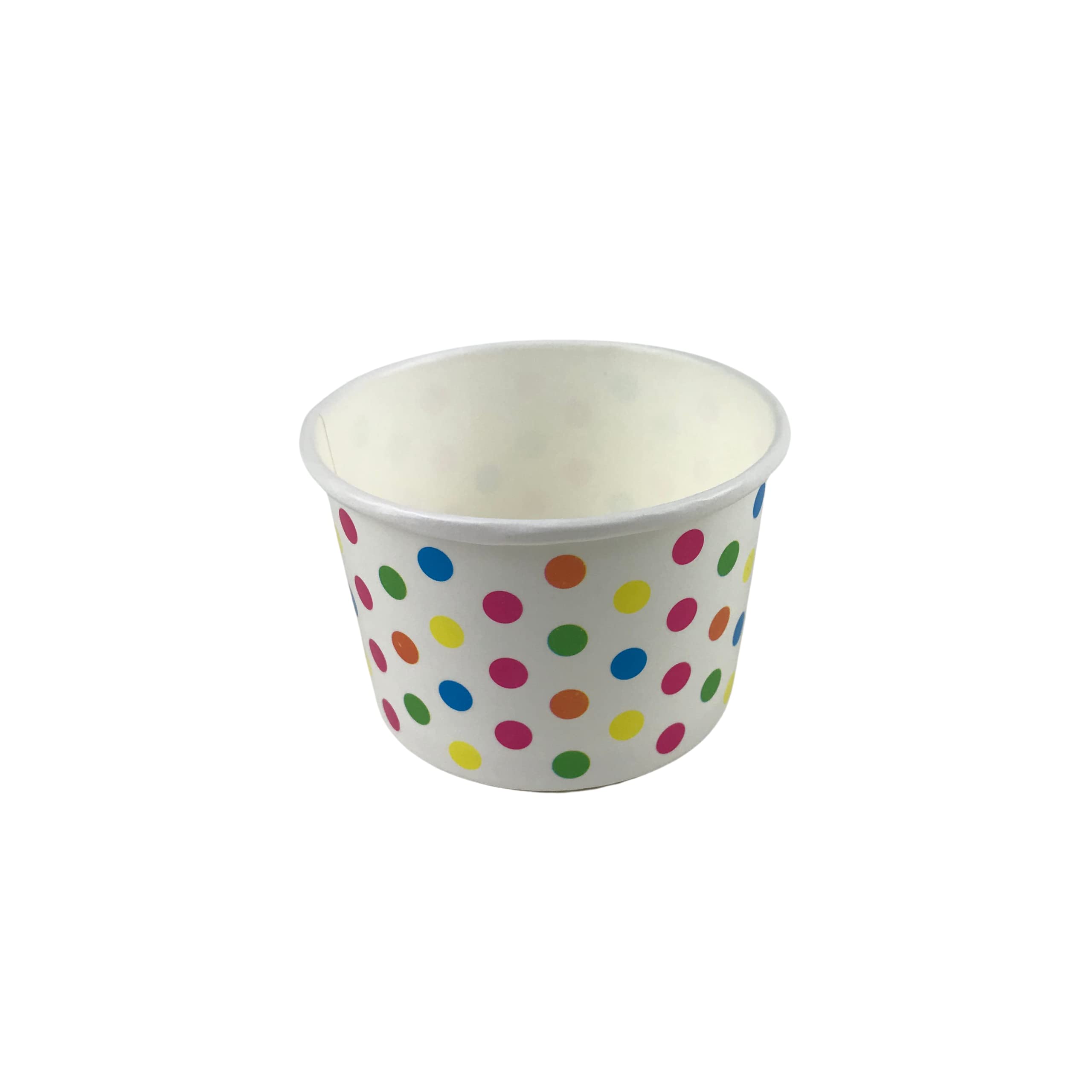 MMvolesy 8oz Rainbow Polka Dot Disposable Paper Cups - 50 Pack | Ice Cream Bowls, Dessert Cups & Soup Containers for Hot/Cold Foods | Perfect for Parties, Catering & Home Use