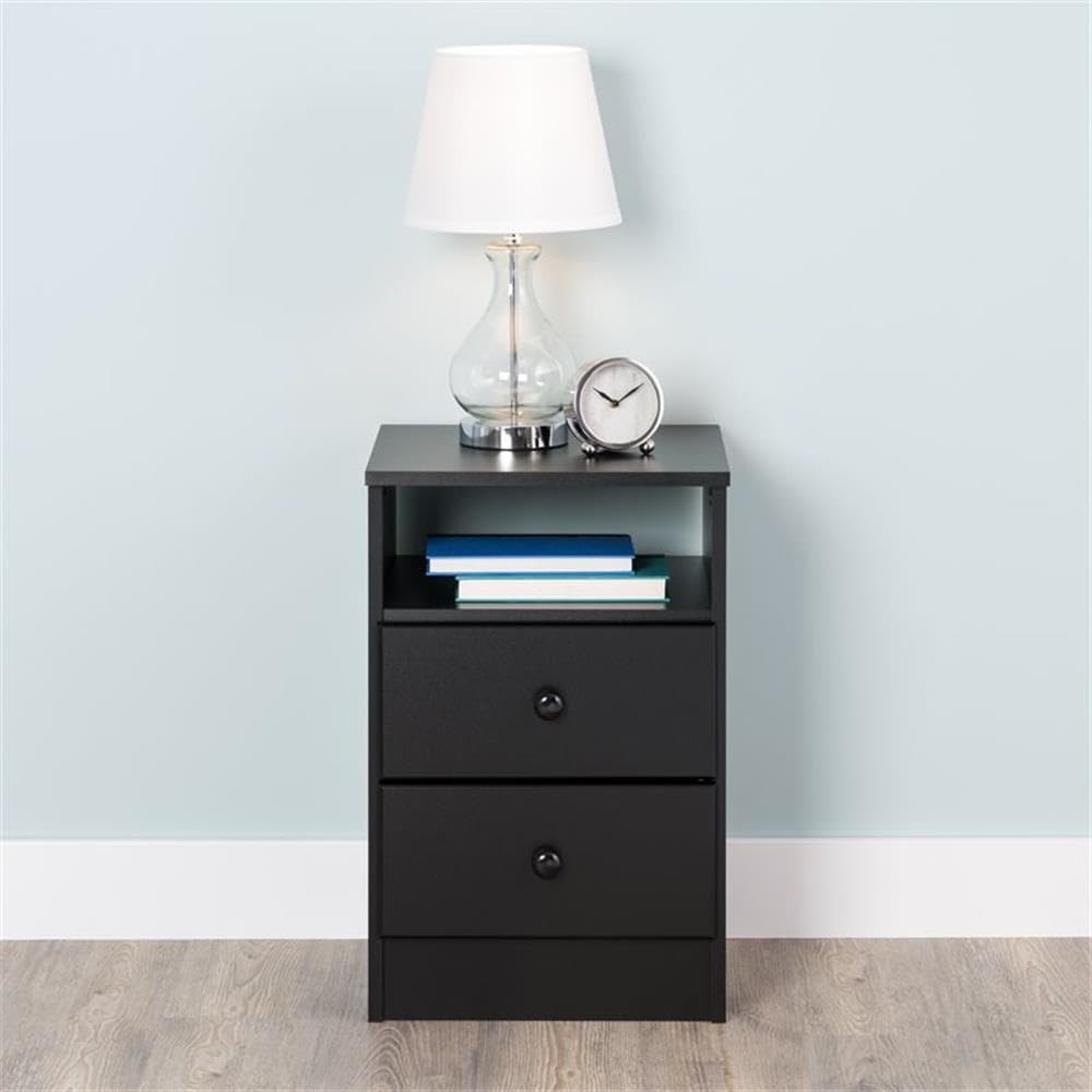 Pemberly Row 3-Piece Bedroom Set - Black 2 Nightstands & 6-Drawer Double Dresser for Master Bedroom Furniture