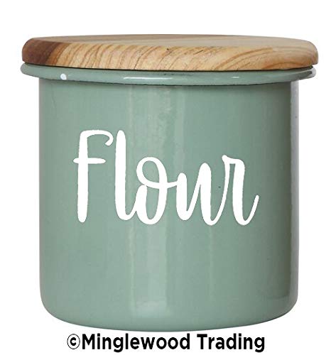 Set of 4 Canister Labels V5 Vinyl Stickers for Kitchen Organization - Flour, Sugar, Tea & Coffee Storage - Die Cut Decals in Hipster Black Style - Perfect for Pantry, Spice Jars and Home Decor