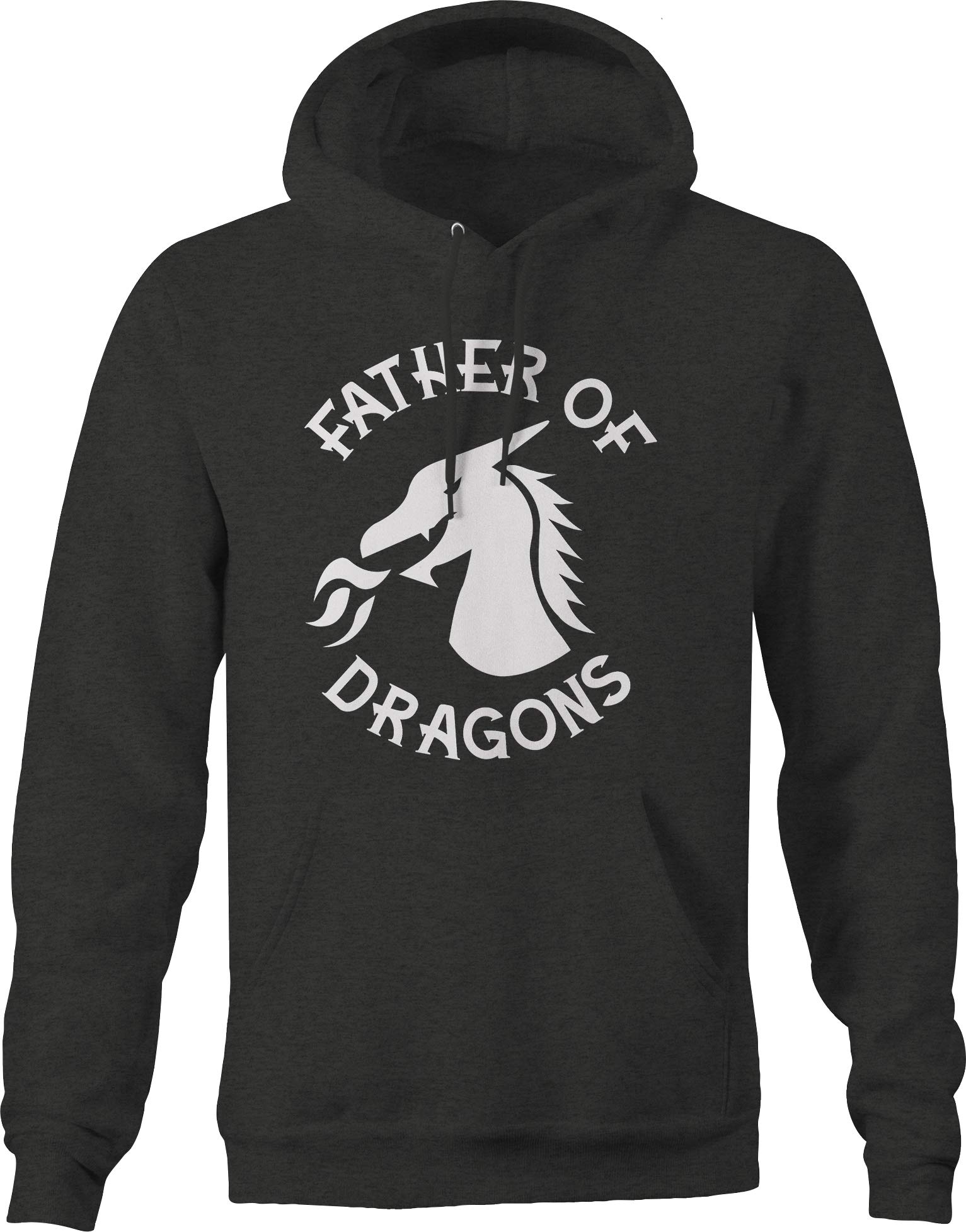 Father of Dragons Fire Breathing Dragon Dad Mythical Fairytale Hoodies for Men Dark Grey - Fantasy LARP Cosplay Gift for Gamers