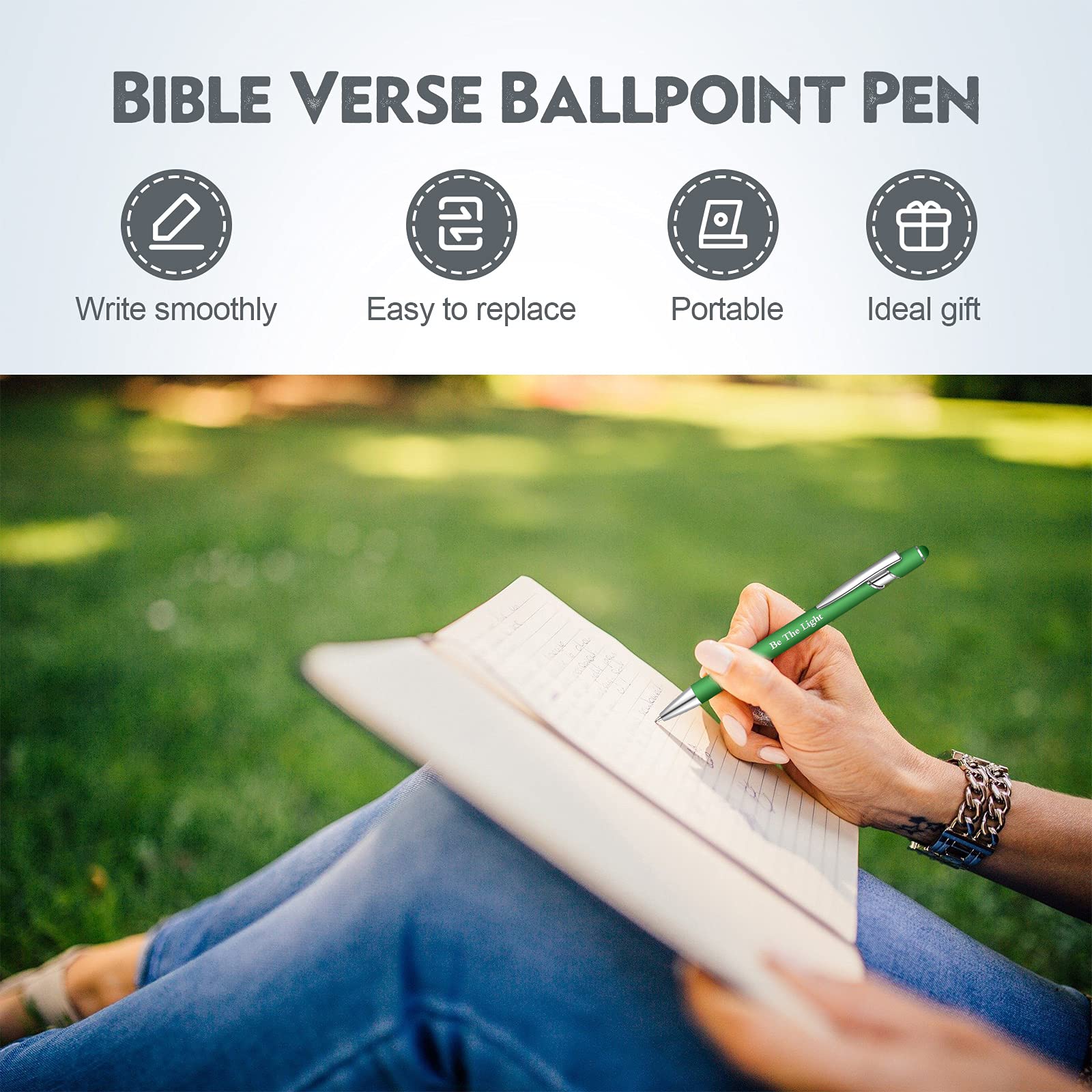 Chinco 20-Piece Christian Gift Set - Bible Verse Ballpoint Pens with Inspirational Scripture Quotes (1.0mm Black Ink) - Perfect for Office Workers, Employees & Religious Gifting