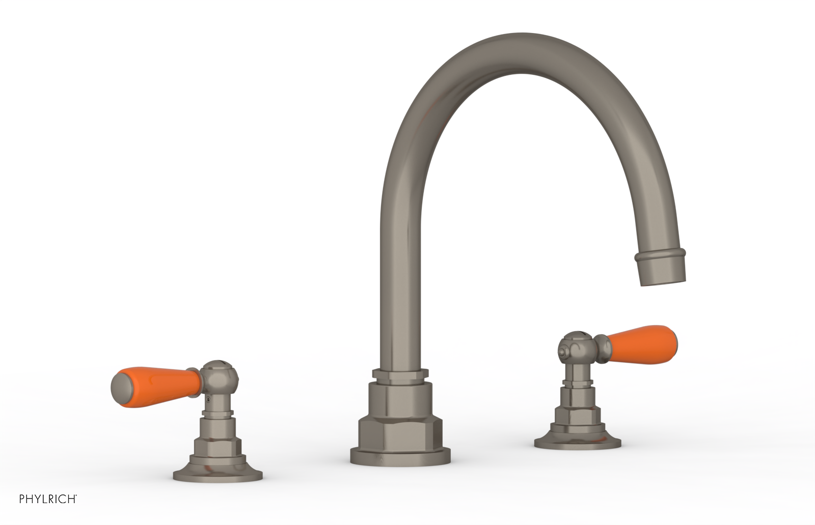 Jamestown Deck Tub Set with Lever Handles & Orange Accents - 165